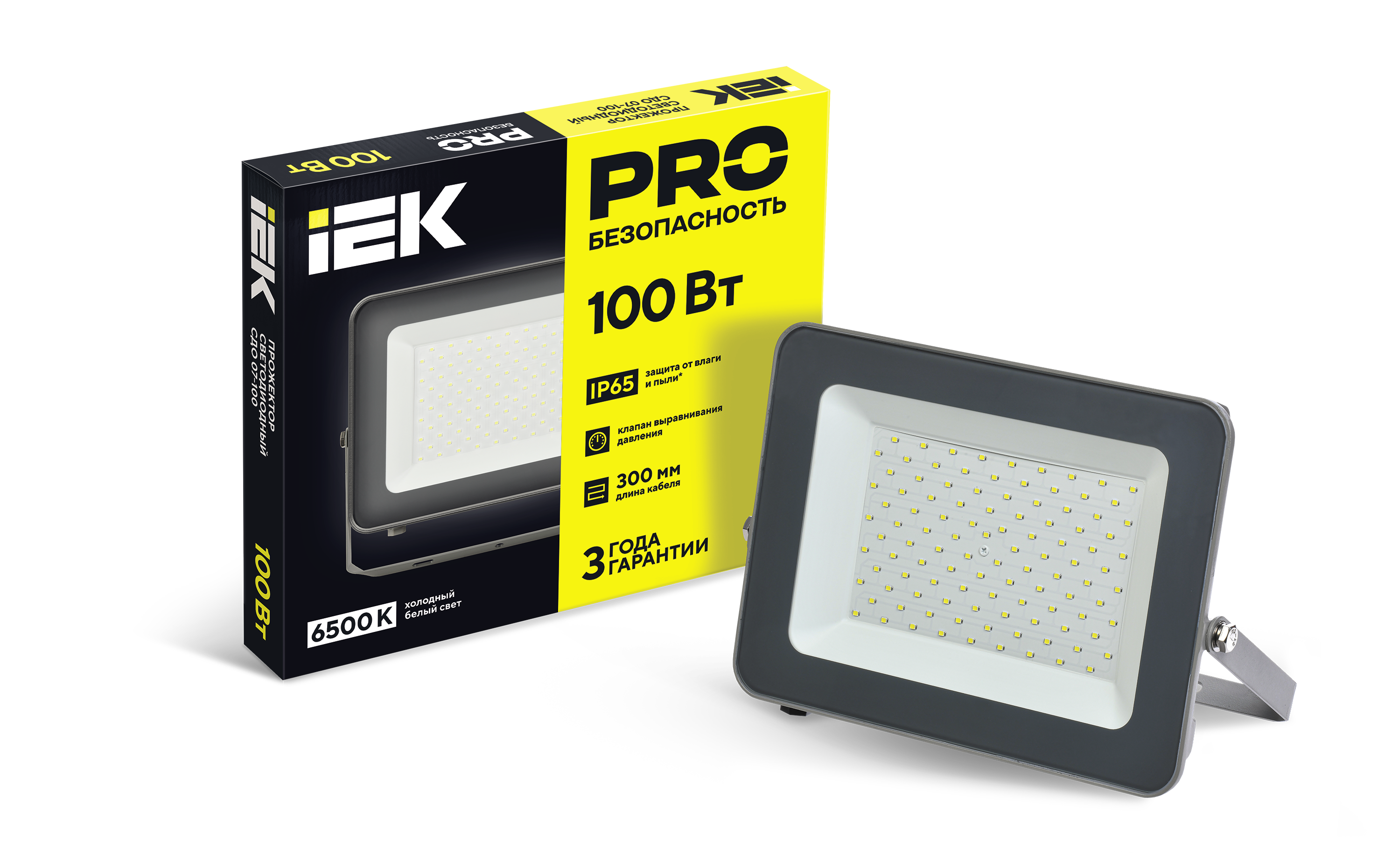 Прожектор светодиодный СДО 07-100 IP65 серый IEK