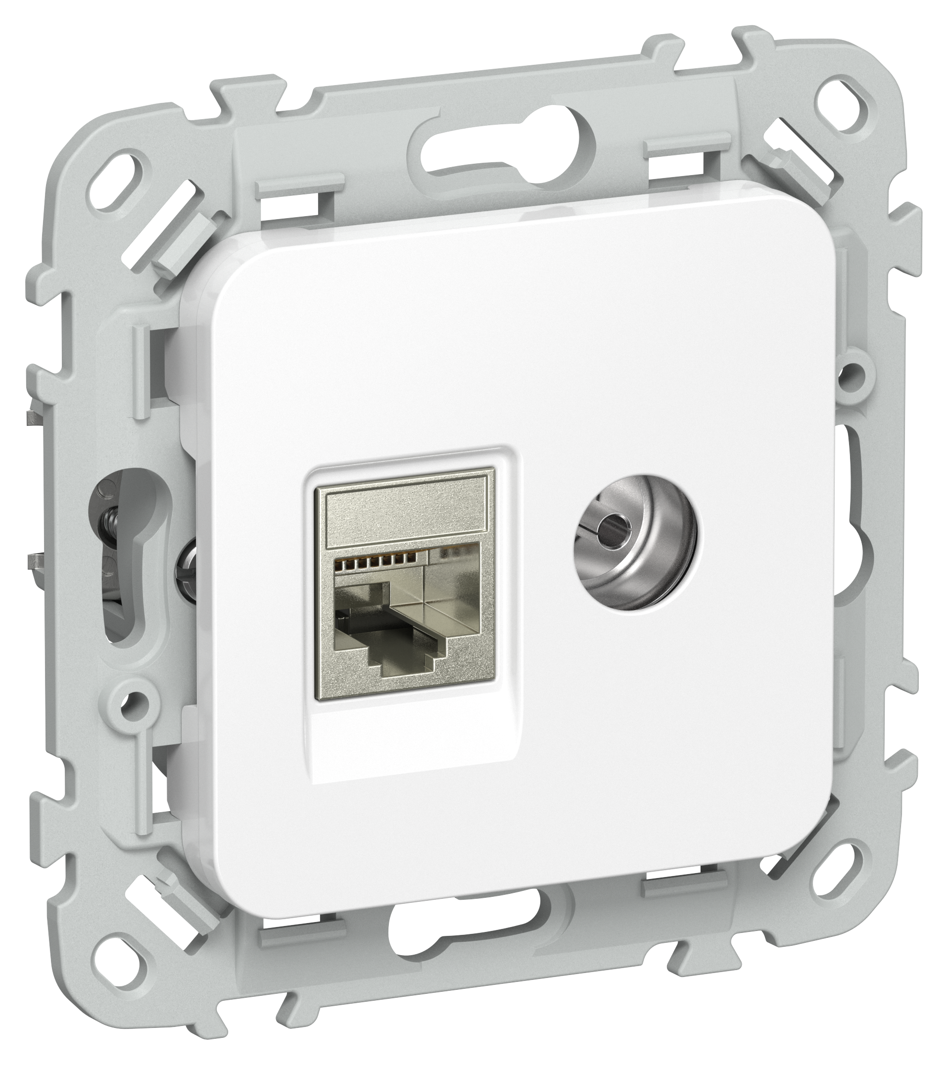 FLITE Розетка 2-местная RJ45/TV категория 6 STP РКТВ6-2-1-ФлБ белый IEK