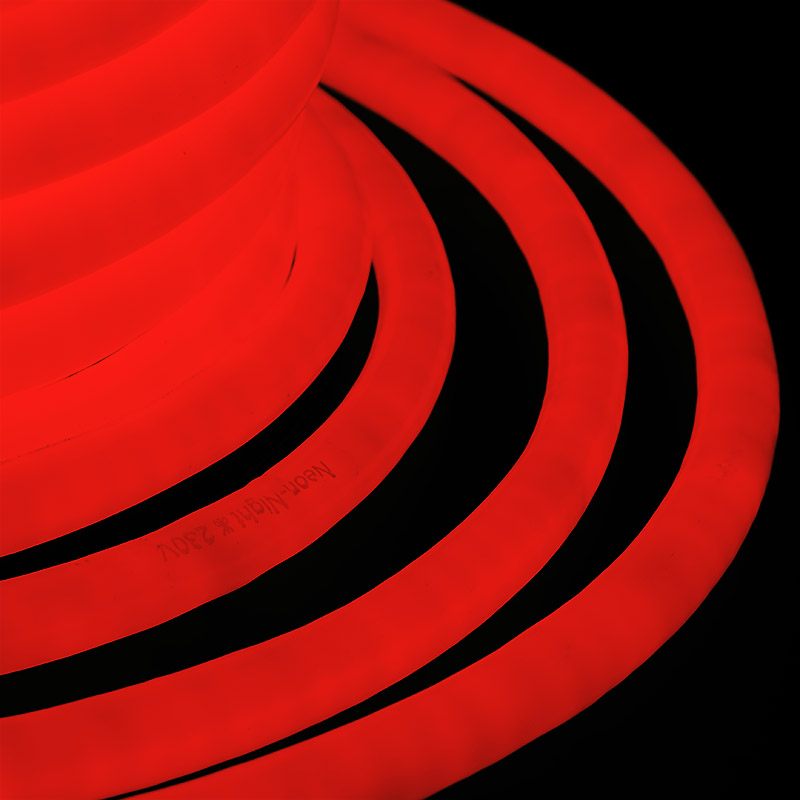 Гибкий Неон LED 360 (круглый) - красный, бухта 50м