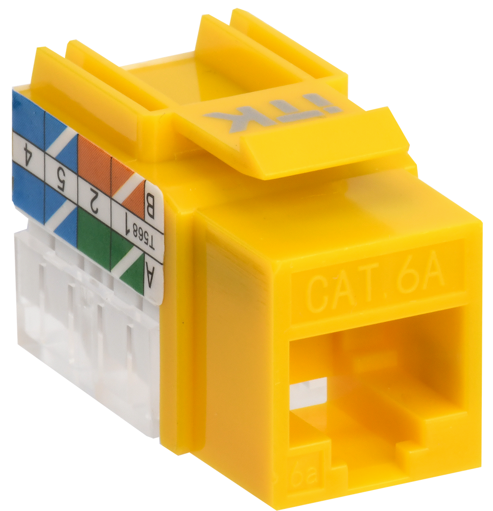 ITK Модуль Keystone Jack кат.6A UTP 110 IDC 90град жёлтый