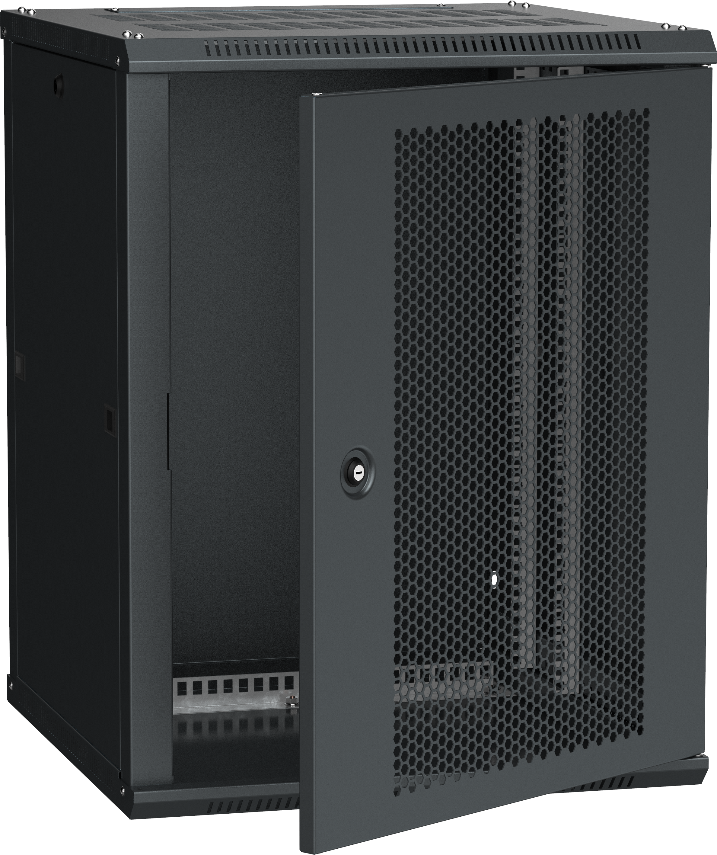 ITK Шкаф LINEA W 15U 600х600мм дверь перфорированная черный RAL9005