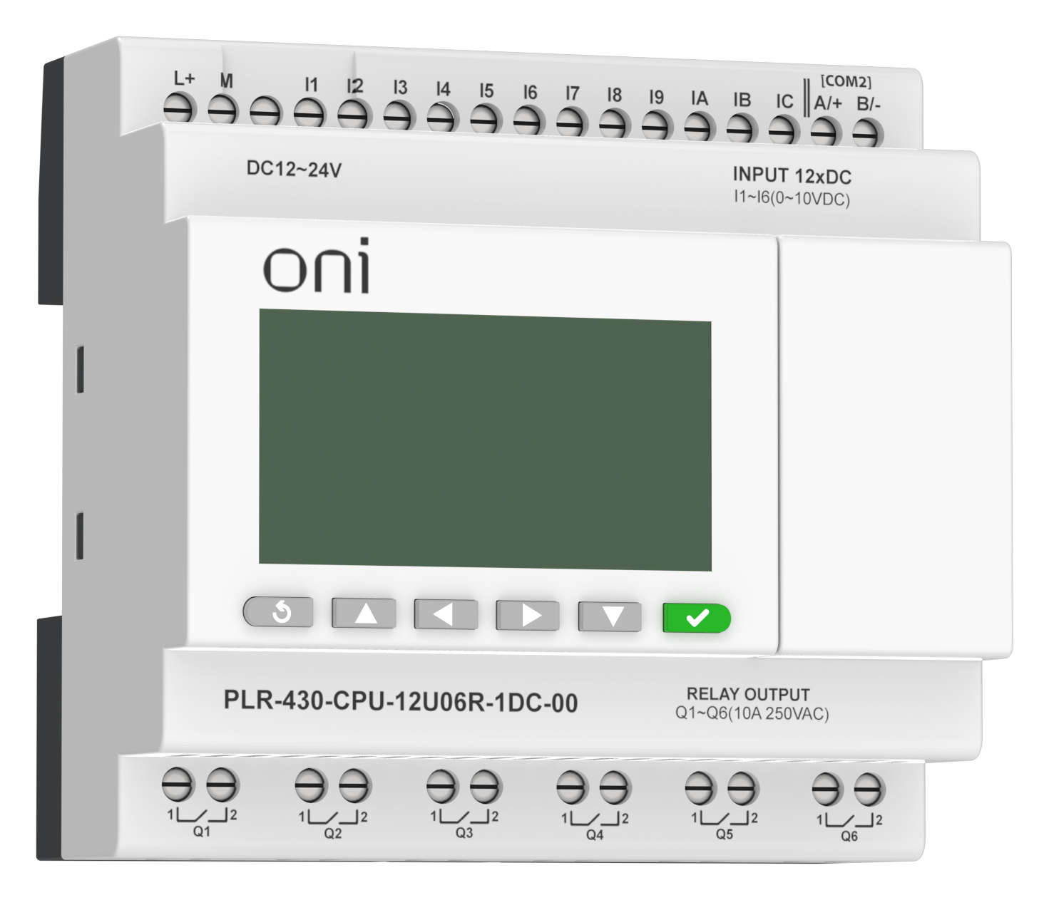 ПЛК 430 Модуль ЦПУ 6 DI 6 UI (0-10 В/DI) 6 RO 24В DC с экраном ONI