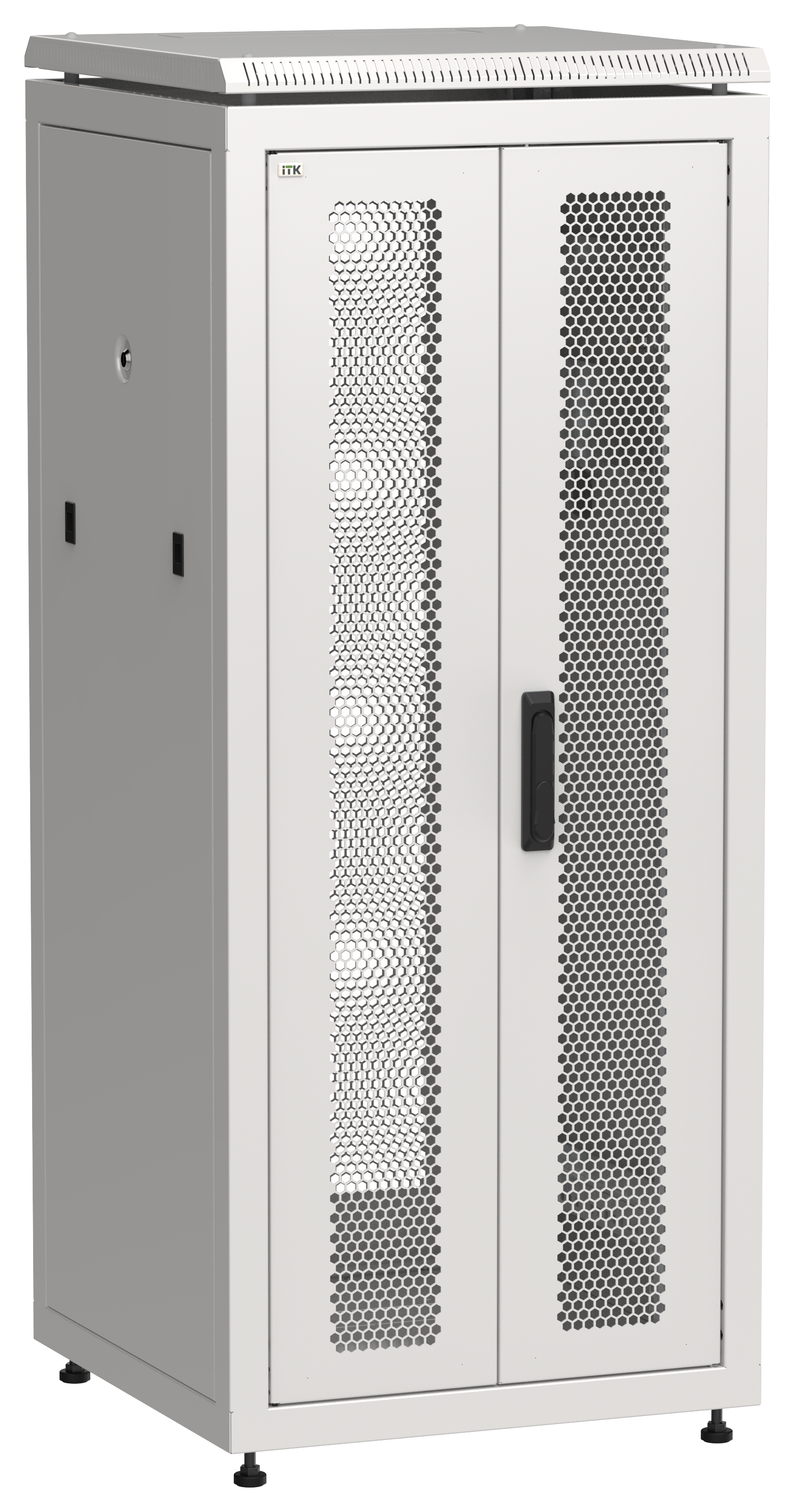ITK LINEA N Шкаф сетевой 19" 28U 600х600мм двери передняя перфорированная задняя двустворчатая перфорированная серый