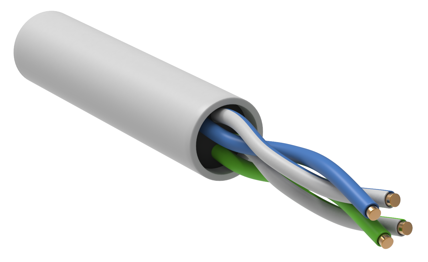 Кабель витая пара U/UTP кат.5E 24AWG 2 пары LSZH INDOOR 1м белый GENERICA