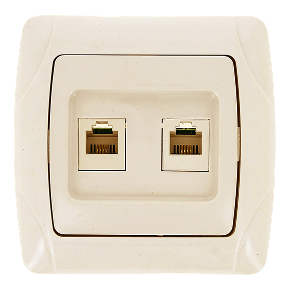 Розетка RJ-45+Phone беж. Мадрид EKF PROxima