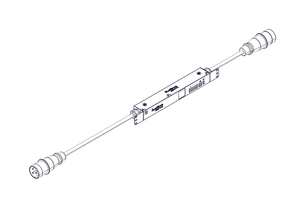 БРП, с мониторингом, серия Uniprom, 0/1U, 400В, 3Ф, 32A, вход IEC309, выход IEC309