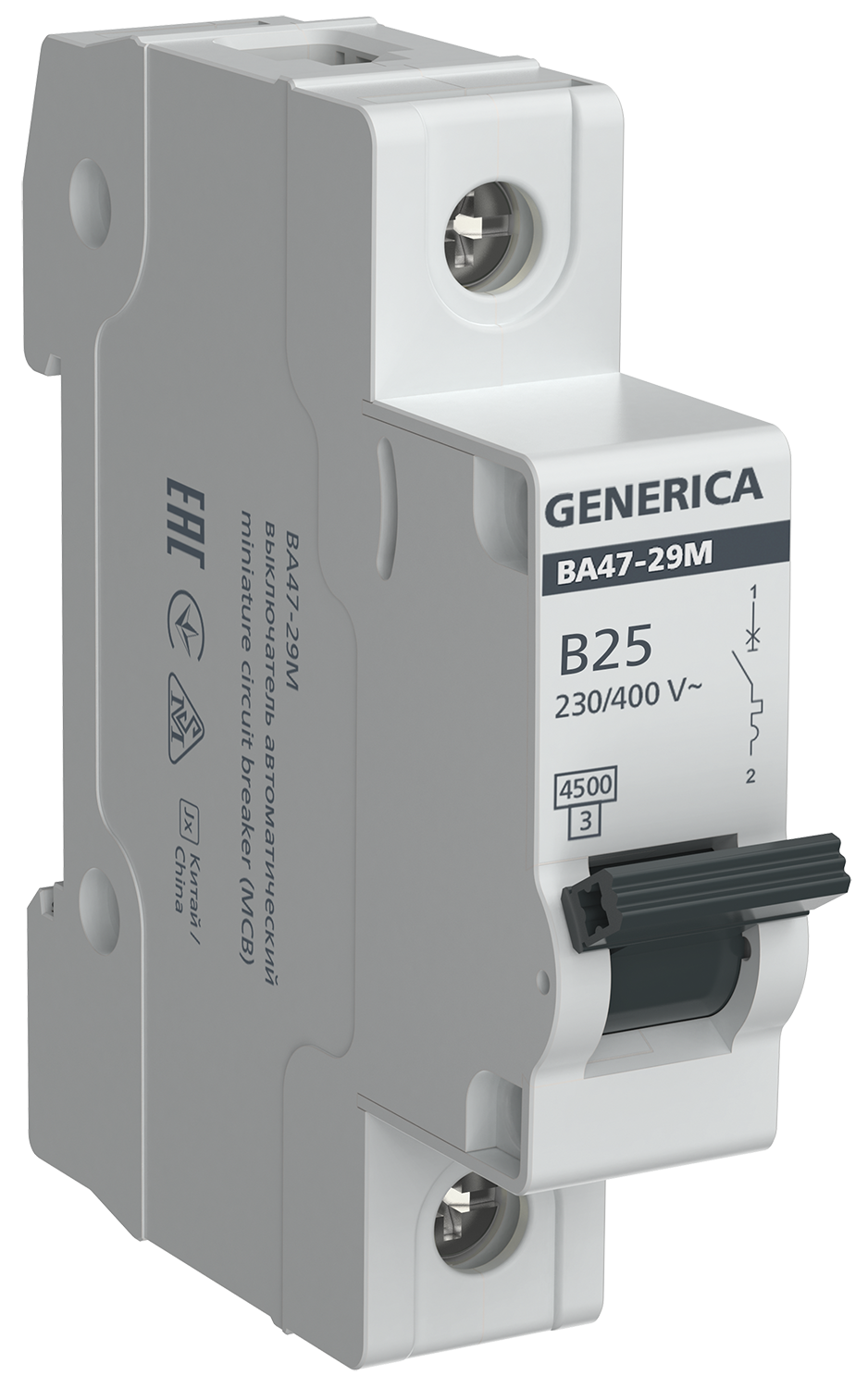 Автоматический выключатель ВА47-29М 1P 25А 4,5кА B GENERICA