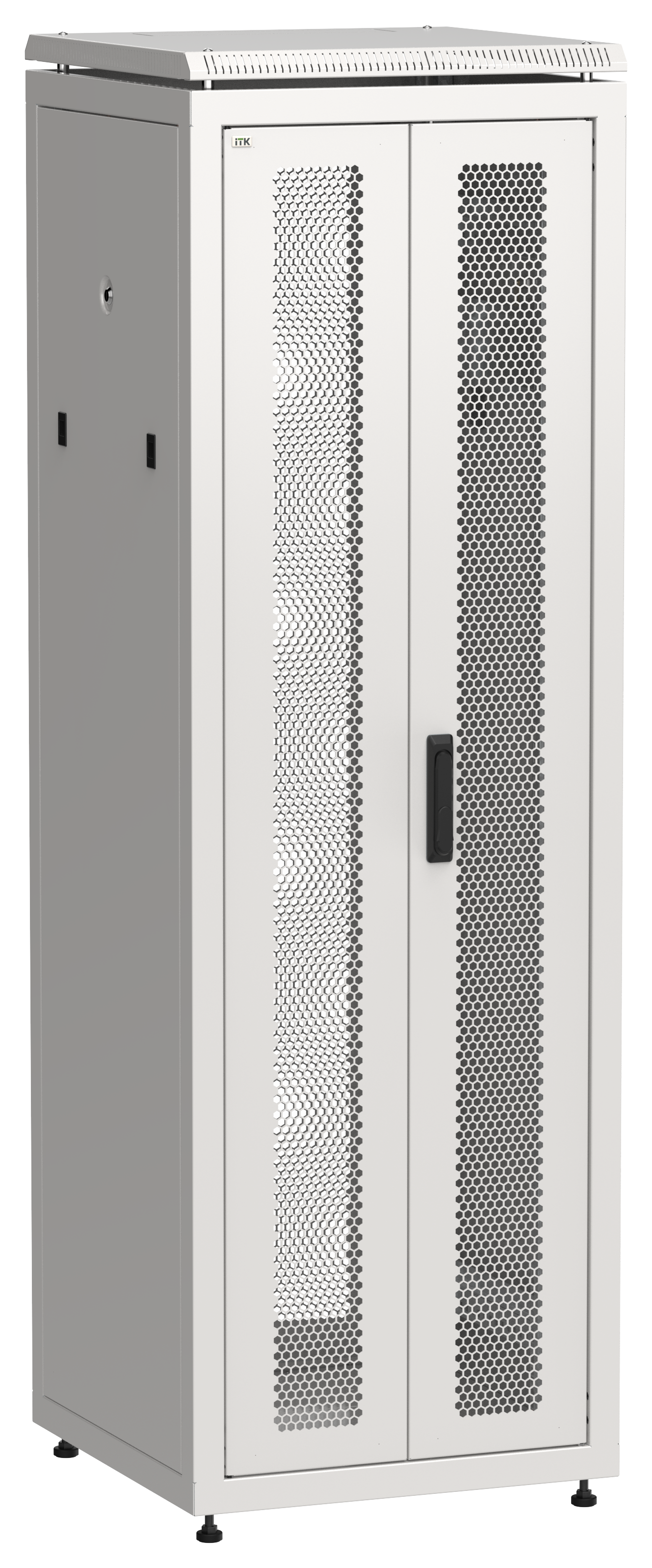 ITK LINEA N Шкаф сетевой 19" 38U 600х600мм двери передняя перфорированная задняя двустворчатая перфорированная серый