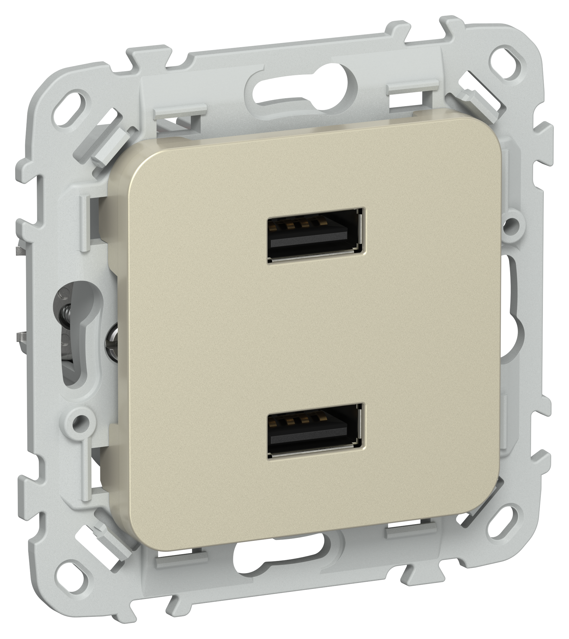 FLITE Розетка USB A+A 3,1А РЮ-2-ФлШ шампань IEK