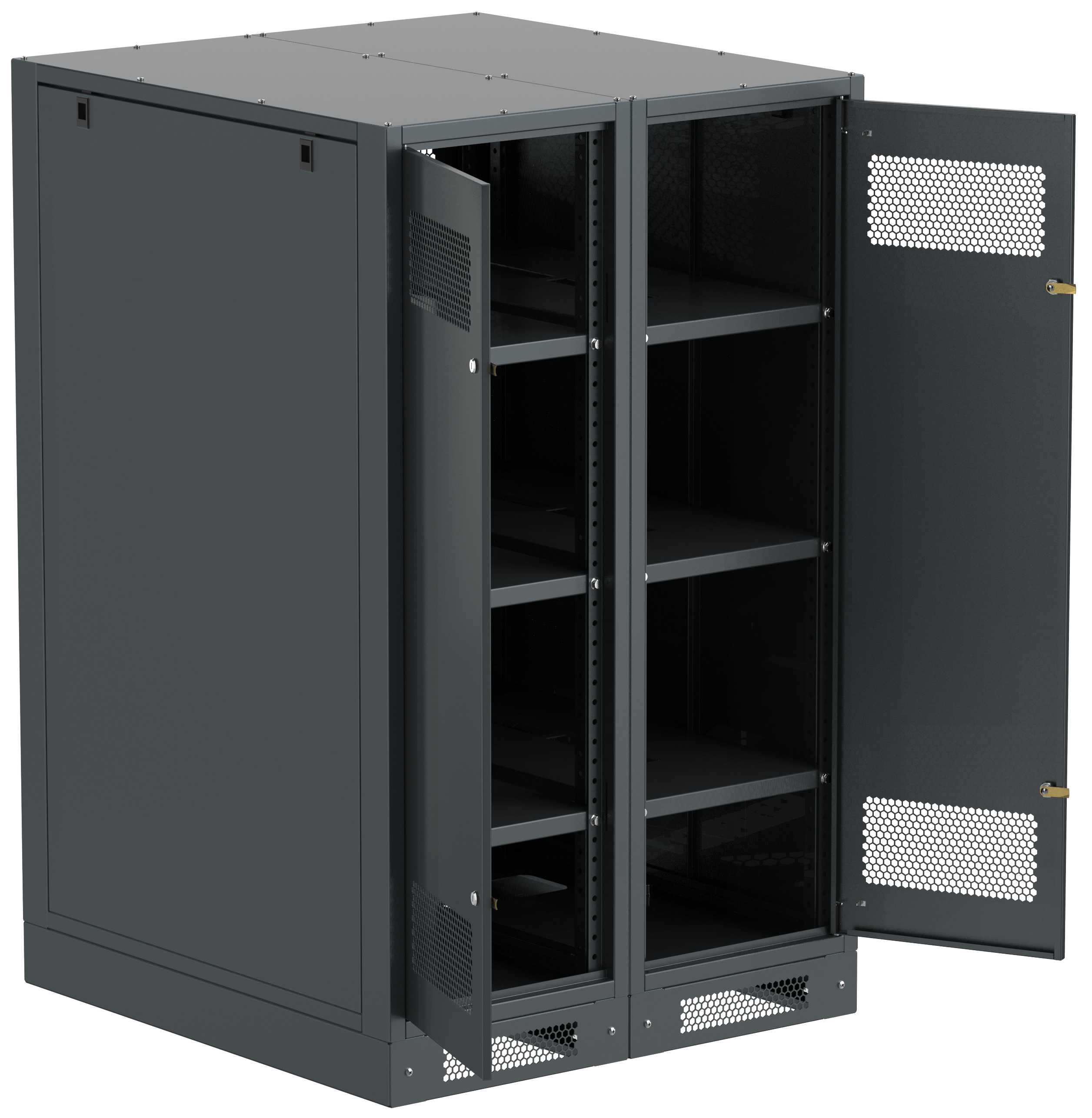 ITK LINEA B Шкаф аккумуляторный (пустой) 1450х900х950мм двустворчатая металлическая дверь черный