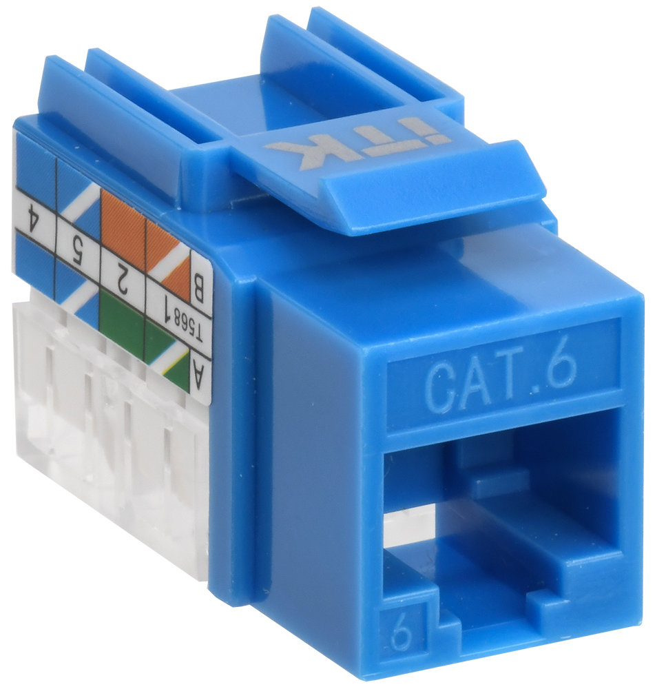 ITK Модуль Keystone Jack кат.6 UTP 110 IDC 90град синий