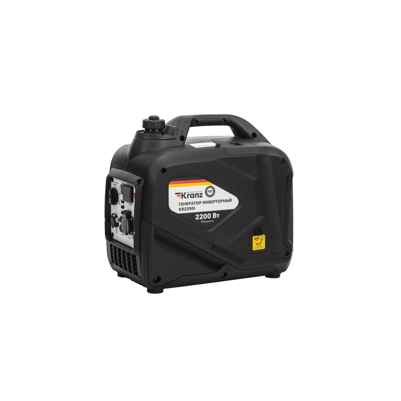 Генератор инверторный KR2200I, 2,2кВт, 230В, 4л, закрытый корпус, ручной старт KRANZ