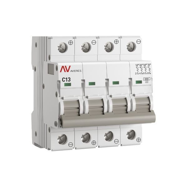 Выключатель автоматический AV-6 DC 4P 13A (C) 6kA EKF AVERES