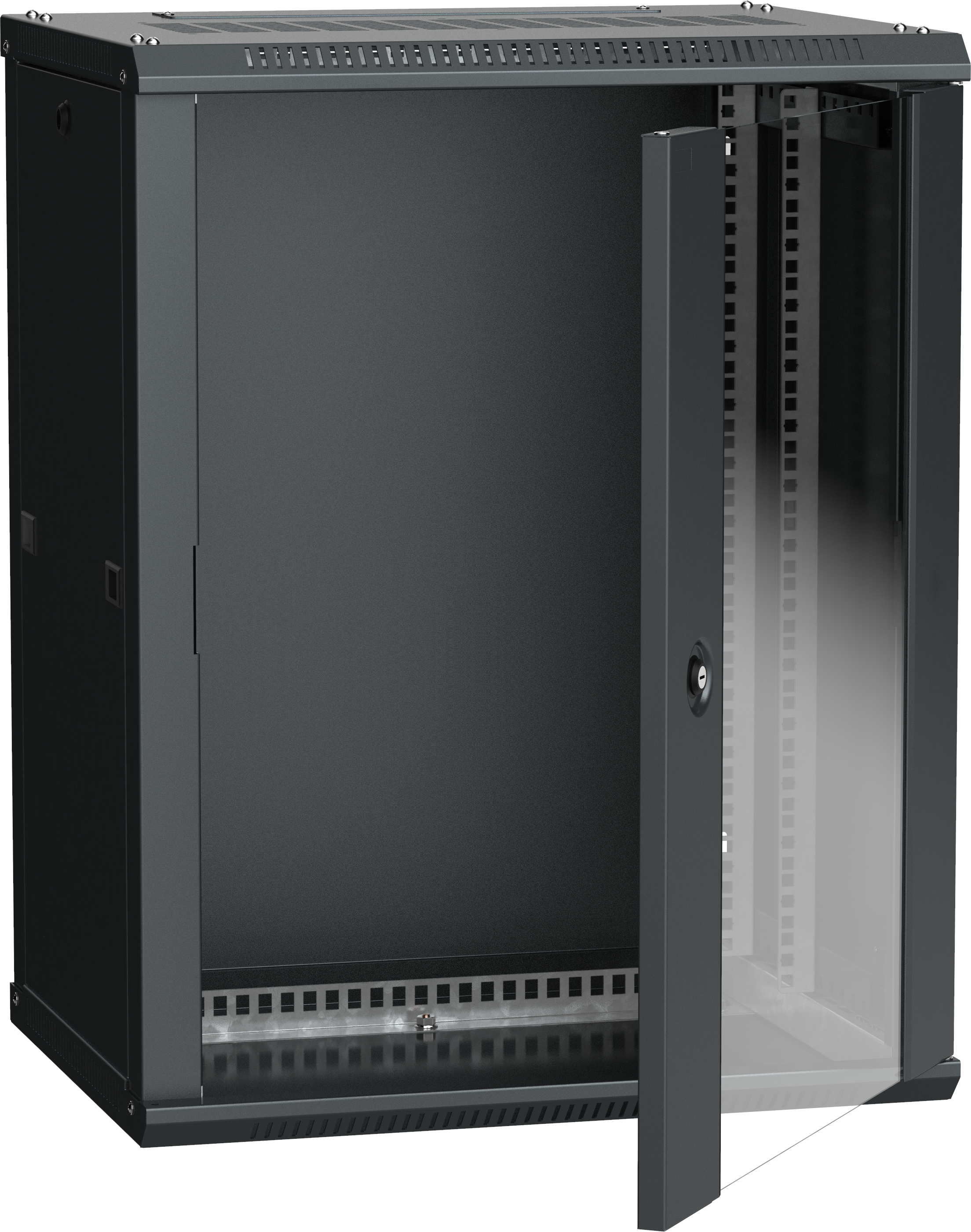 ITK Шкаф LINEA W 18U 600х450мм дверь стекло черный RAL9005