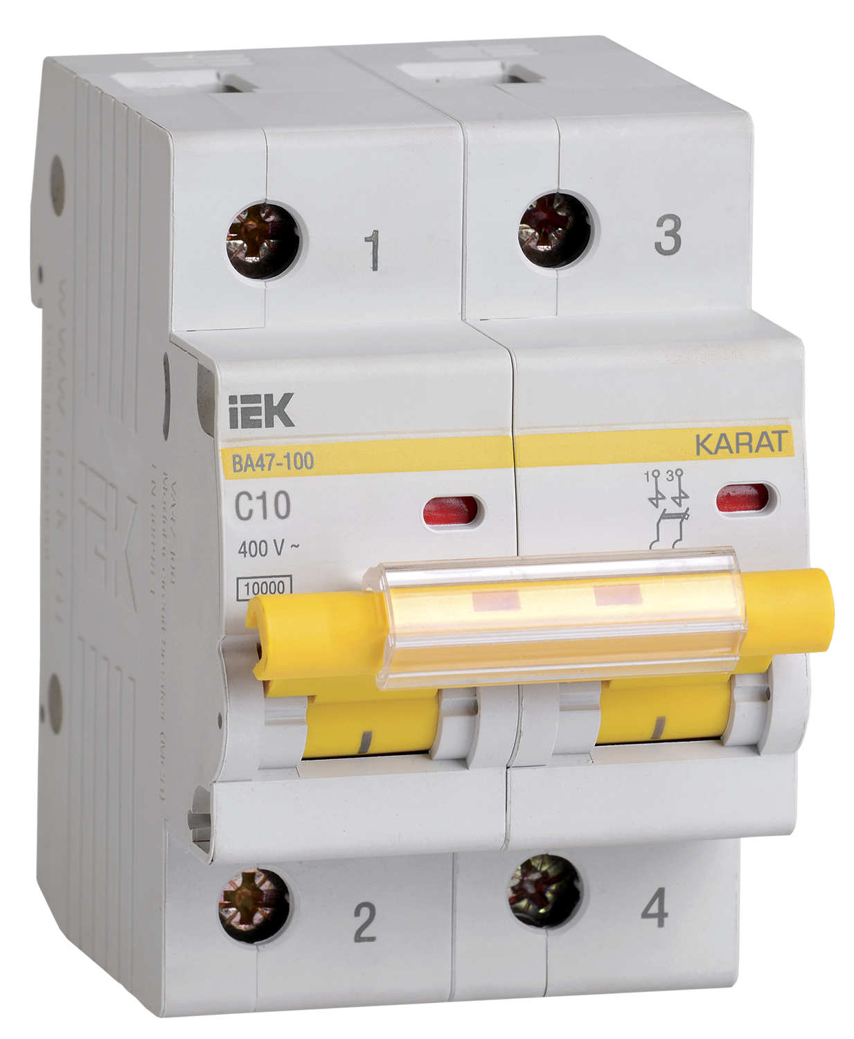 KARAT Автоматический выключатель ВА47-100 2P C 10А 10кА IEK