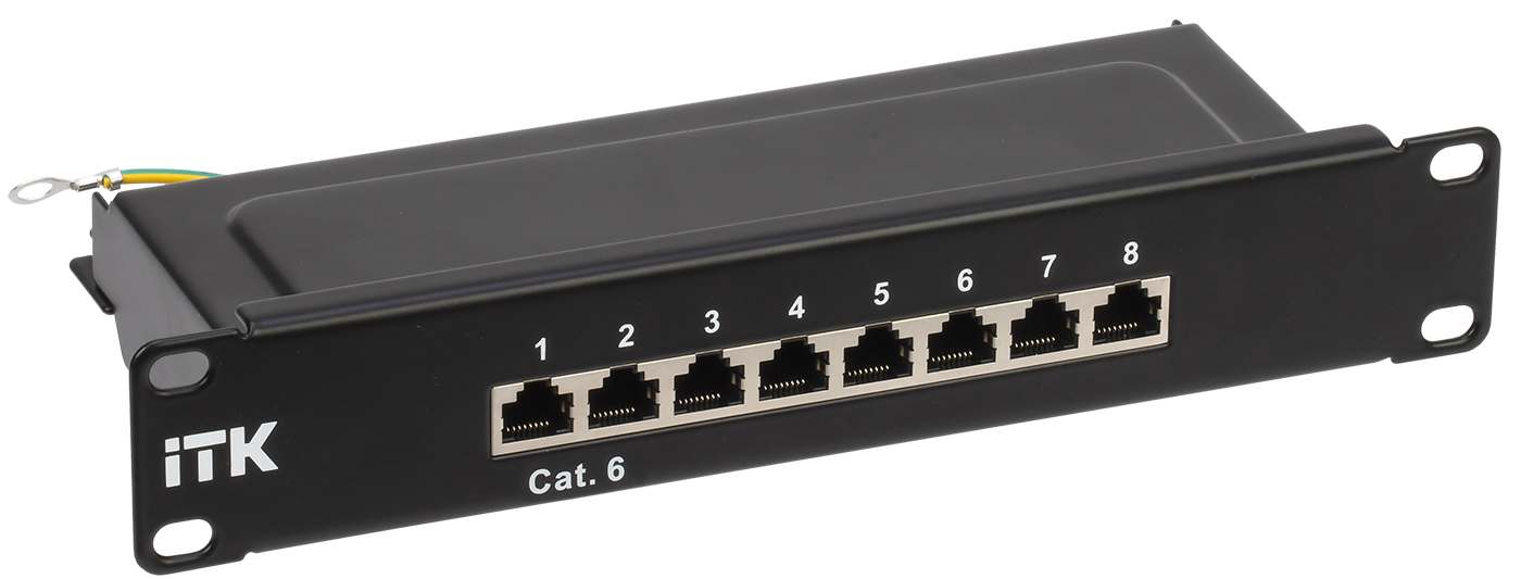 ITK 1U патч-панель кат.6 STP 8 портов 10" (Dual IDC)