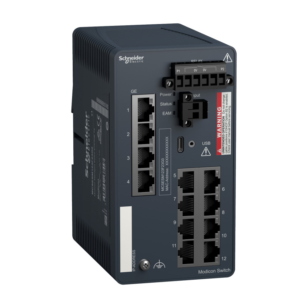 Коммутатор управляемый Modicon, 8TX/4TX 1 Gb