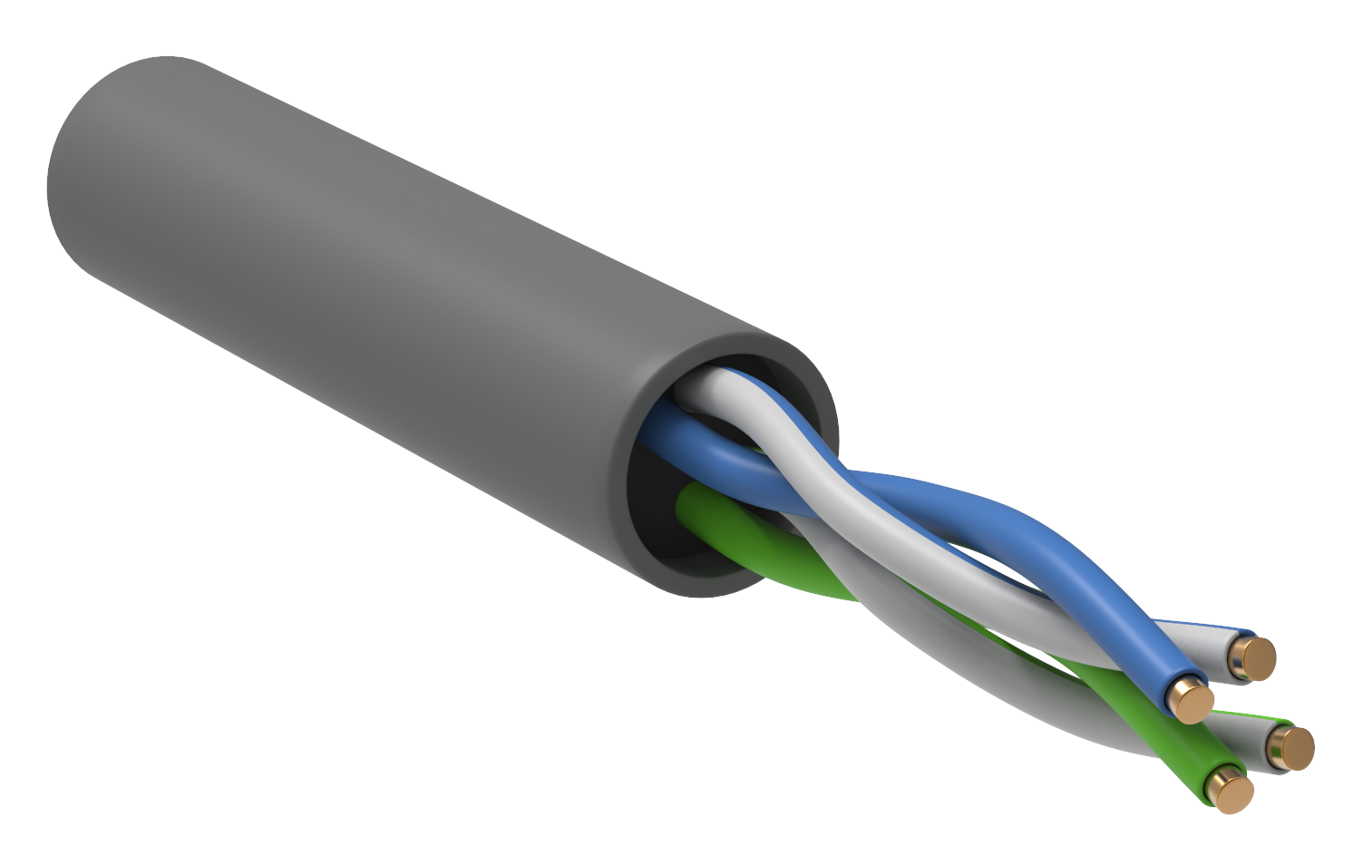 Витая пара U/UTP кат.5E 24AWG 2 пары LSZH 1м серый (305м) РФ GENERICA