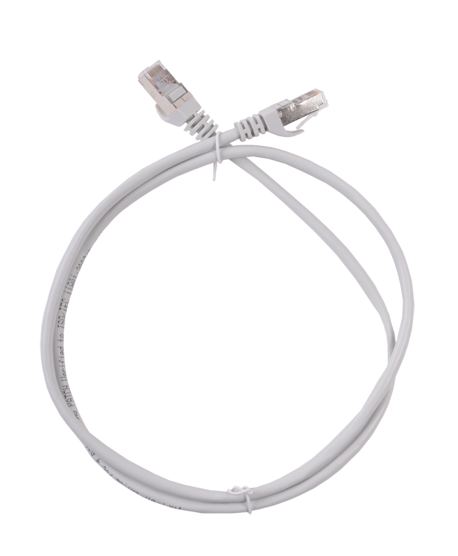 ITK Коммутационный шнур (патч-корд), кат.6A S/FTP, 1м, серый