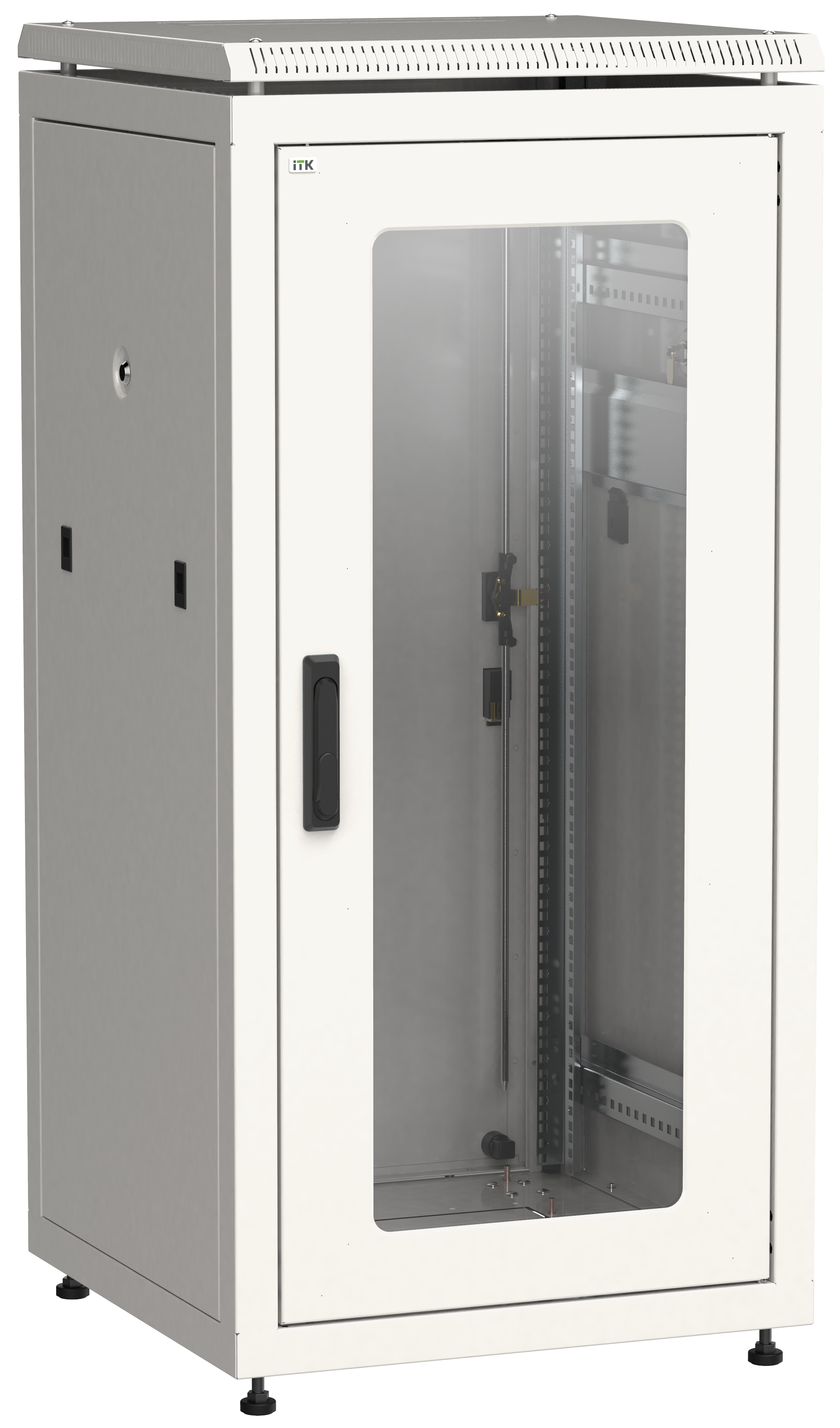 ITK LINEA N Шкаф сетевой 19" 24U 600х800мм стеклянная передняя дверь задняя металлическая серый