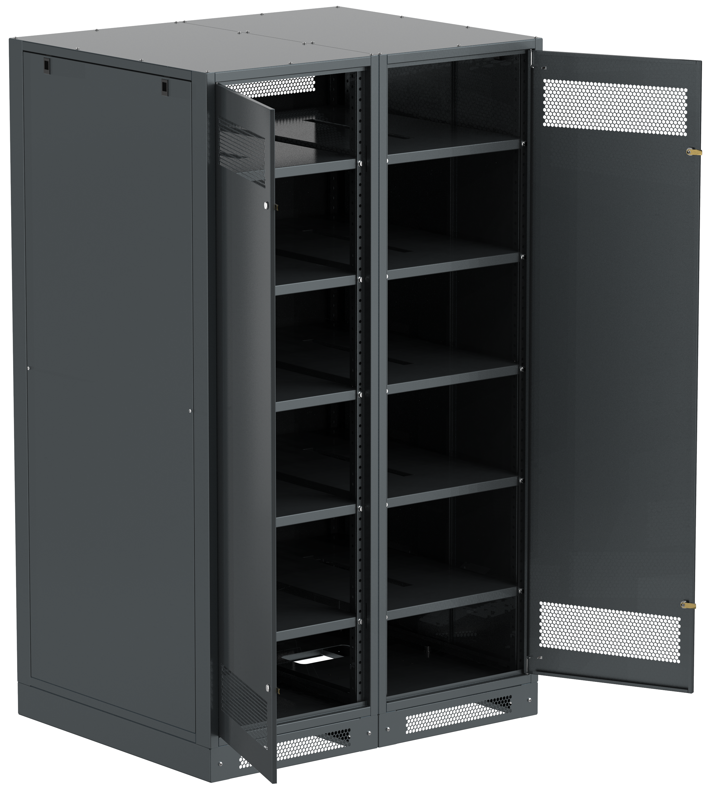 ITK LINEA B Шкаф аккумуляторный (пустой) 2000х1200х950мм двустворчатая металлическая дверь черный