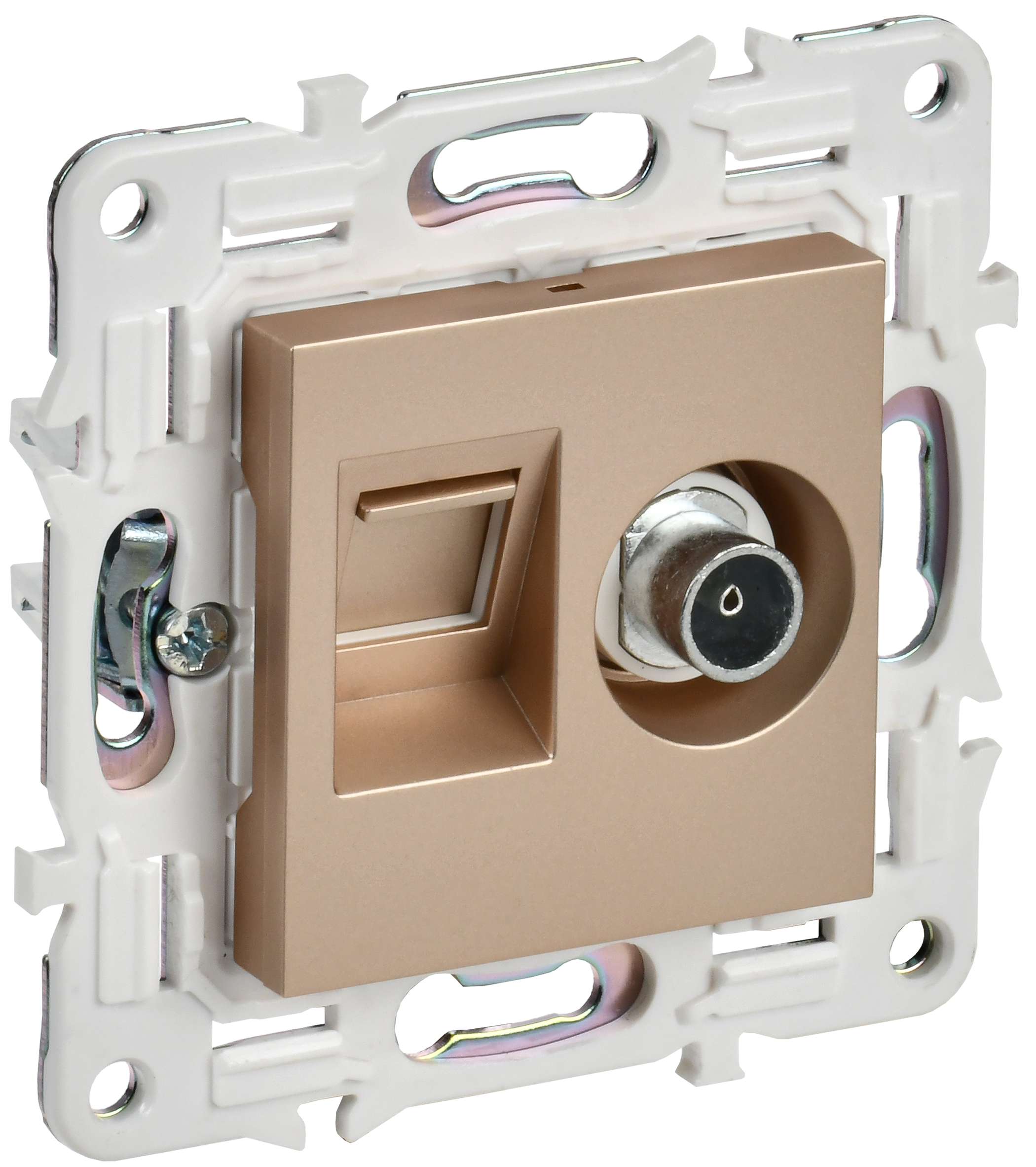 SKANDY Розетка двойная TV+RJ11 SK-A16Sa песочный IEK