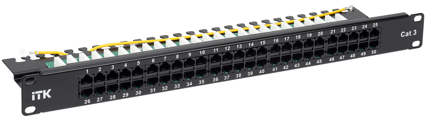 ITK 1U телефонная патч-панель кат.3 50 портов RJ45 (Dual)
