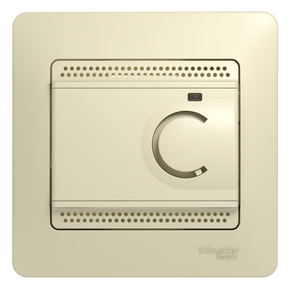 GLOSSA ТЕРМОСТАТ электр.теплого пола с датчиком,от+5до+50°C,10A, БЕЖЕВЫЙ