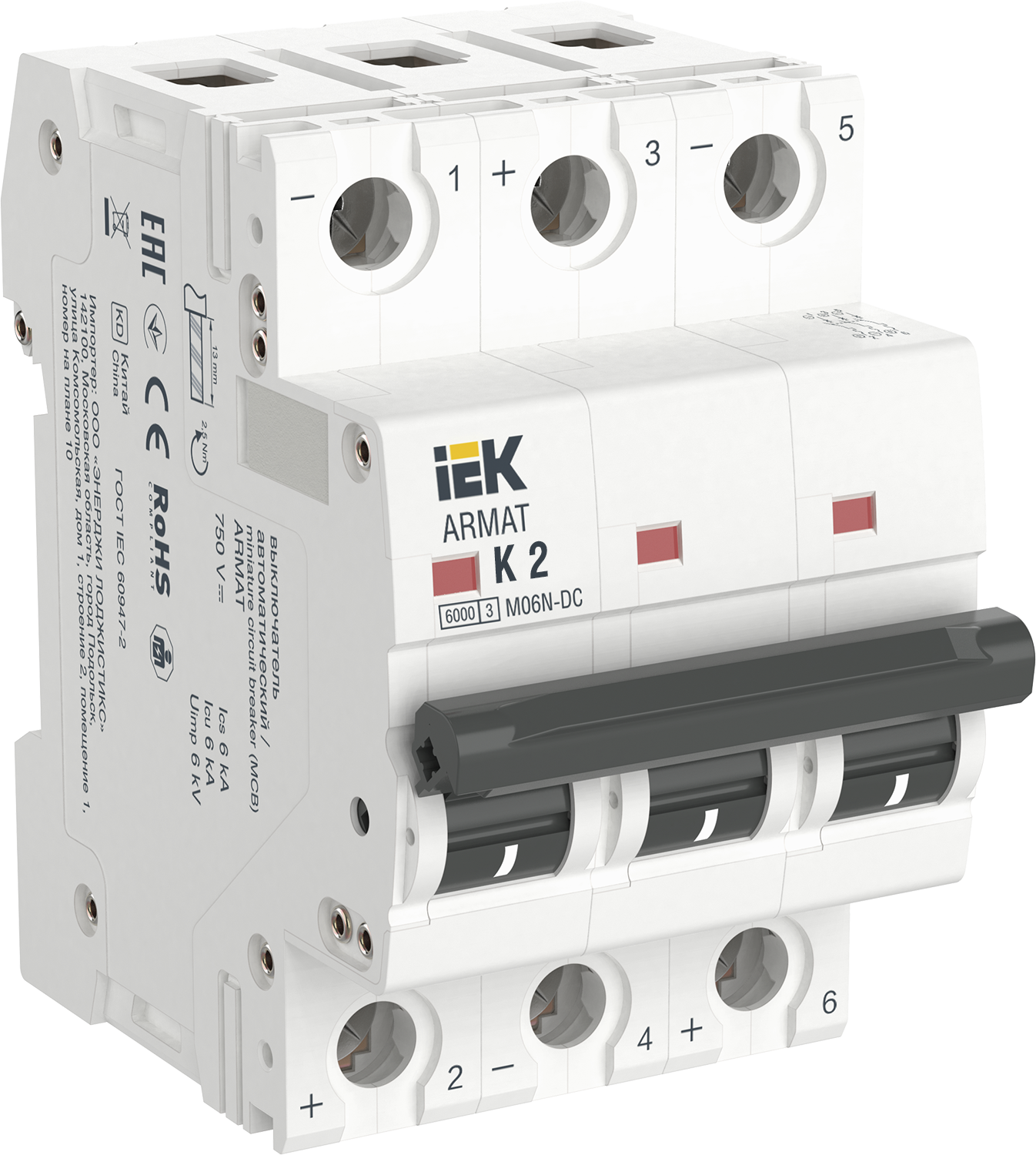 ARMAT Автоматический выключатель M06N-DC 3P K 2А IEK
