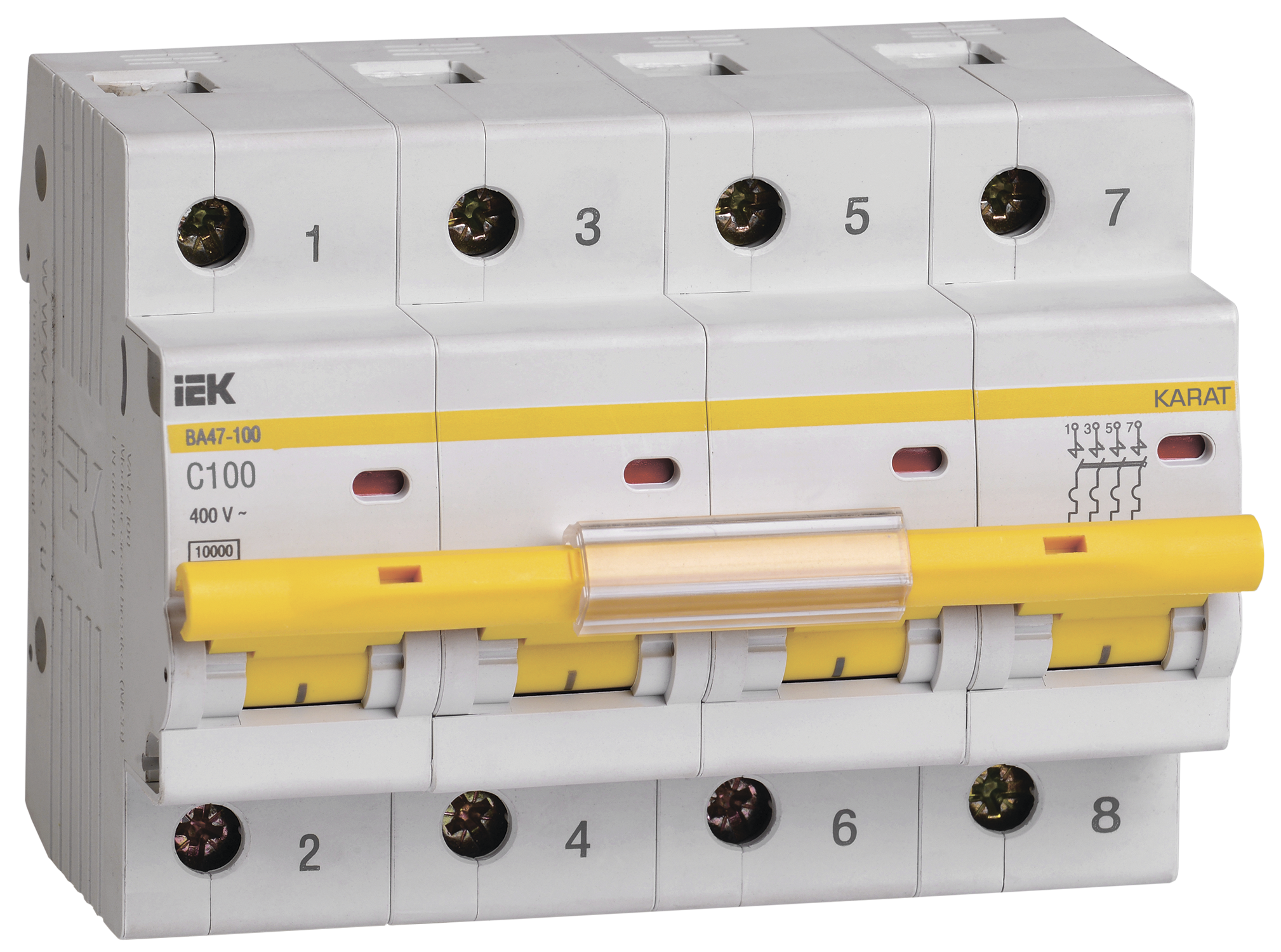 KARAT Автоматический выключатель ВА47-100 4P C 100А 10кА IEK