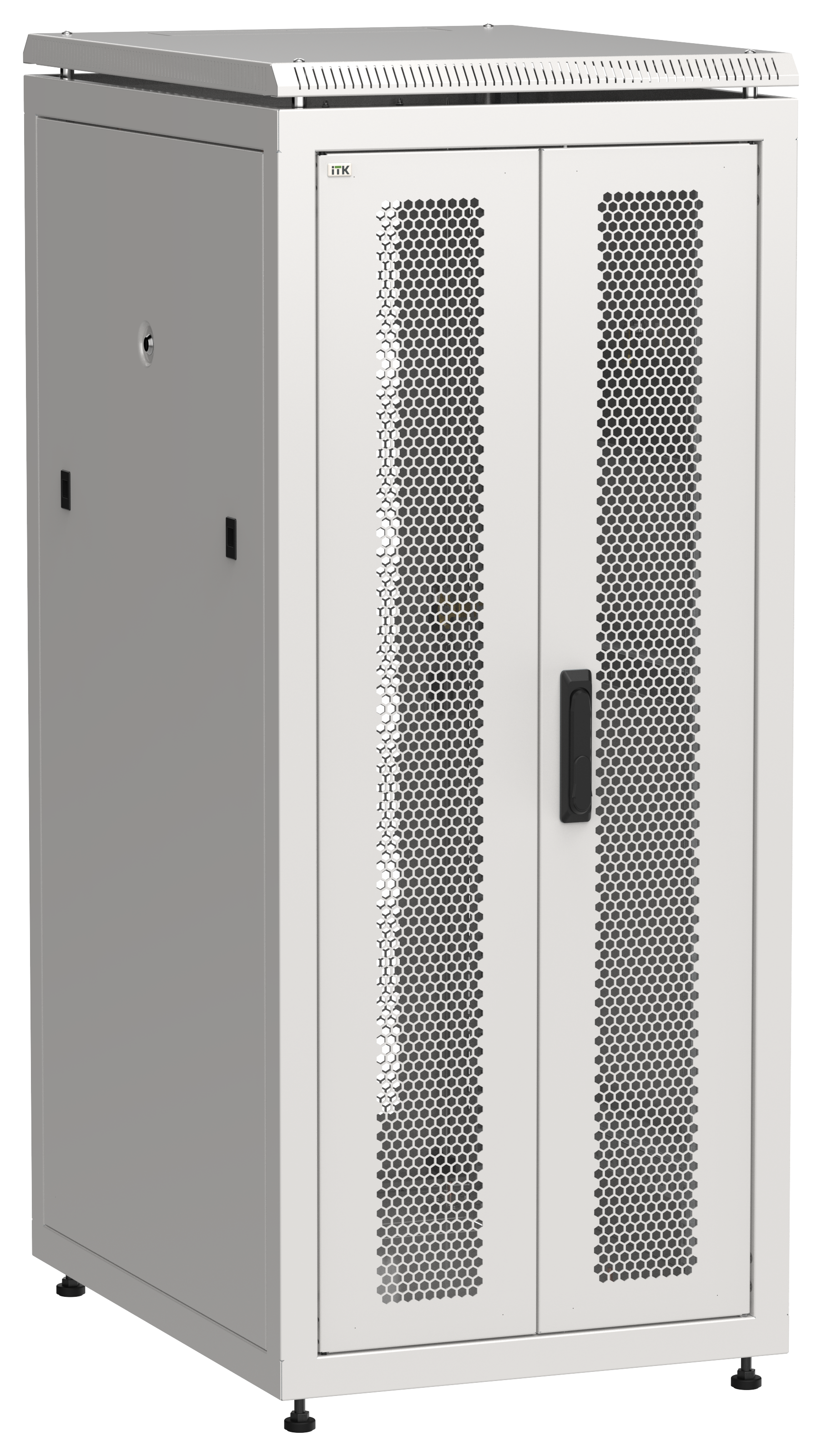 ITK LINEA N Шкаф сетевой 19" 28U 600х800мм двери передняя перфорированная задняя двустворчатая перфорированная серый