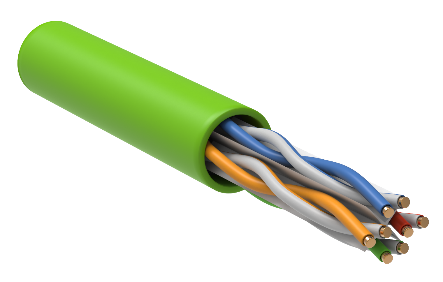 ITK Витая пара U/UTP кат.6 4x2х23AWG solid LSLTx нг(А)-LSLTx зеленый (305м)