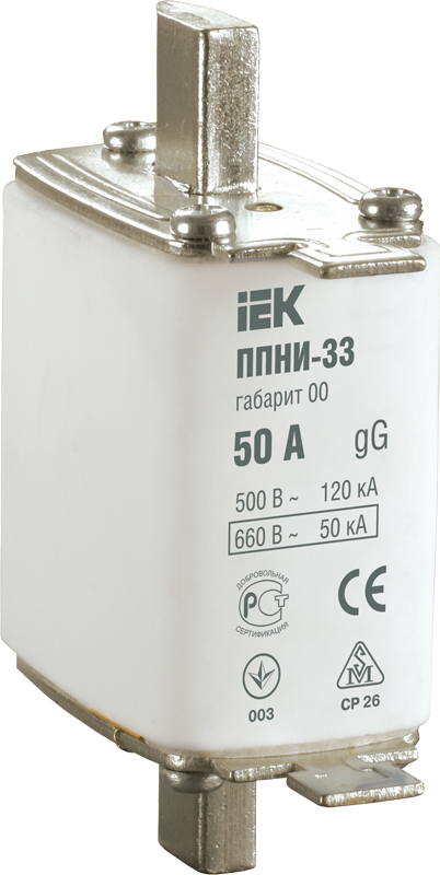 Плавкая вставка предохранителя ППНИ-33 габарит 00С 25А IEK