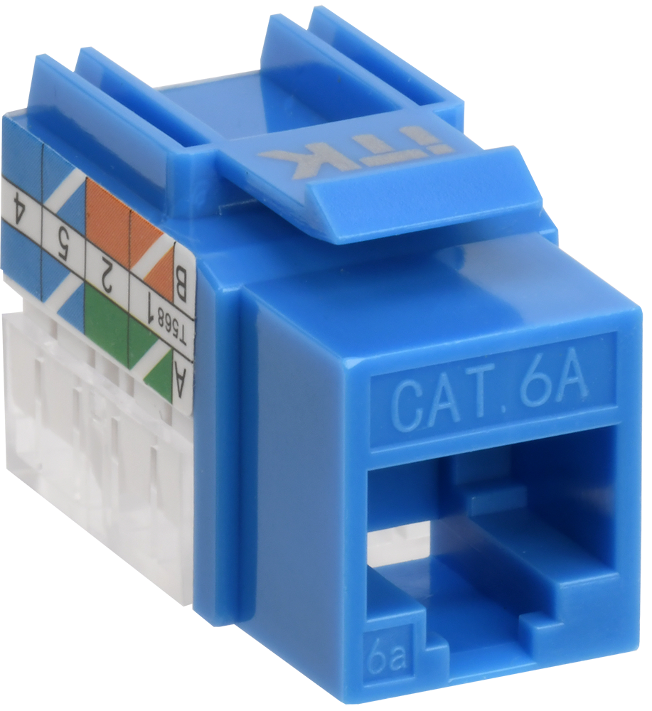 ITK Модуль Keystone Jack кат.6A UTP 110 IDC 90град синий