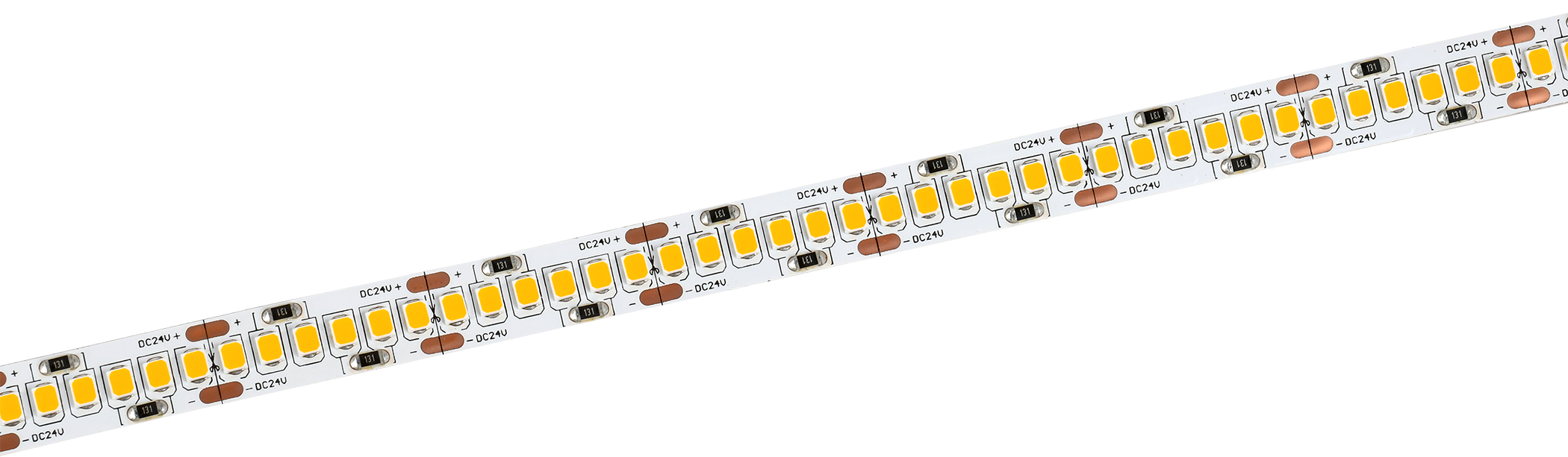 Лента светодиодная 5м SMD2835 240LED/м 22Вт/м IP20 ширина 10мм 24В теплый белый IEK