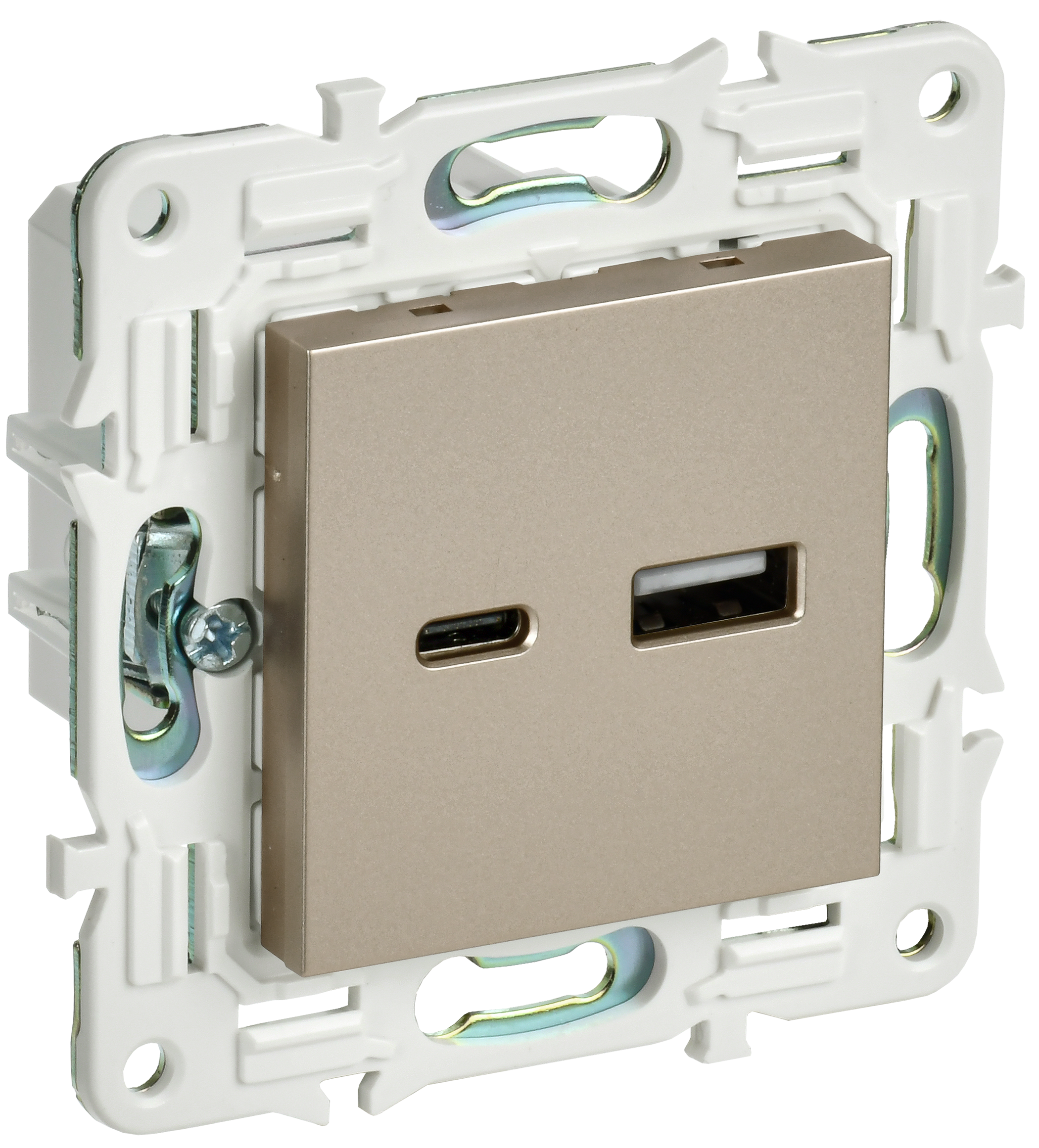 SKANDY Розетка USB A+C 18Вт SK-R13Sh шампань IEK