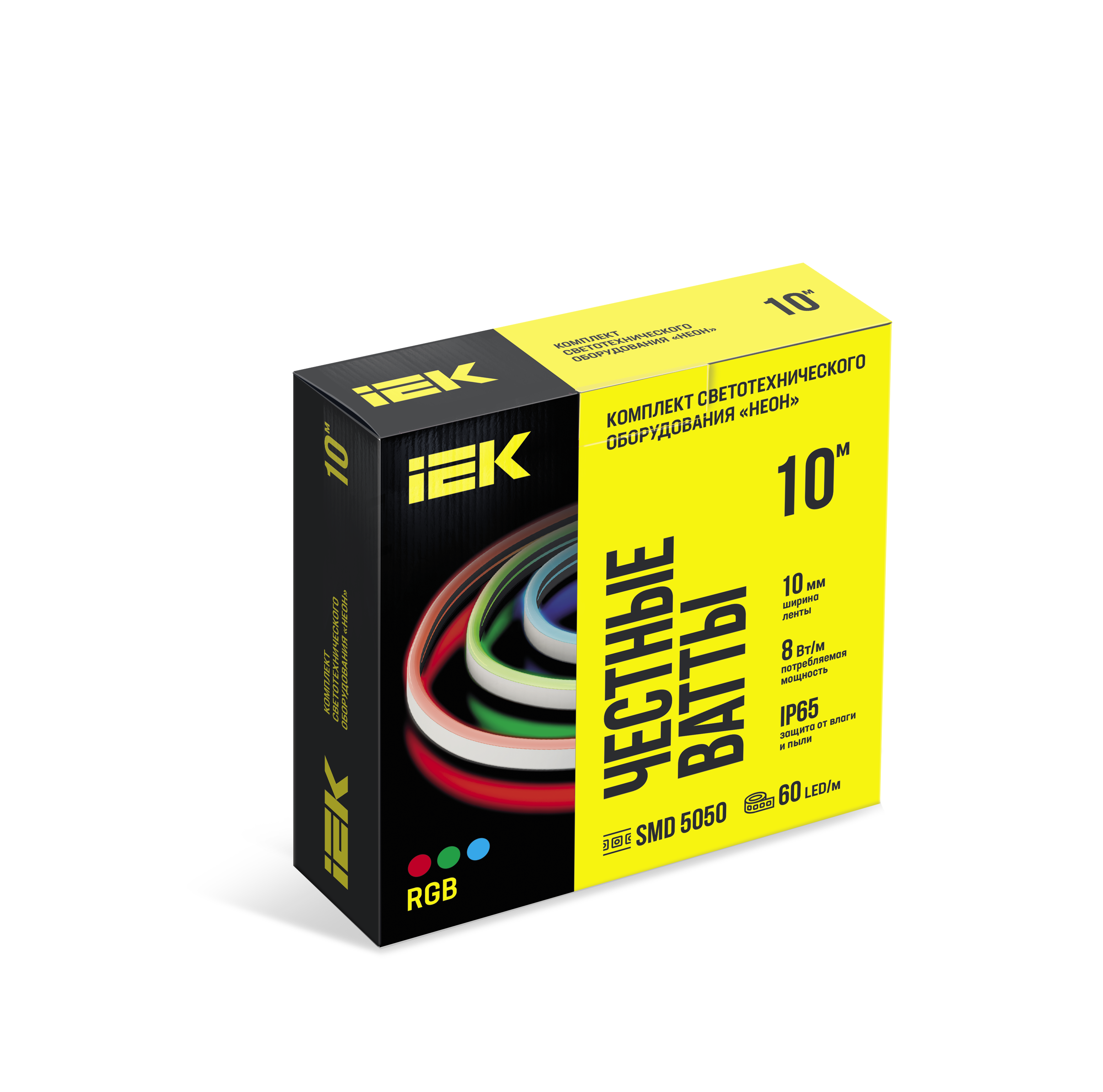 Комплект светодиодной подсветки "Неон" (лента LED 10м LSR5-5050RGB60-8-IP65-220В + драйвер) IEK