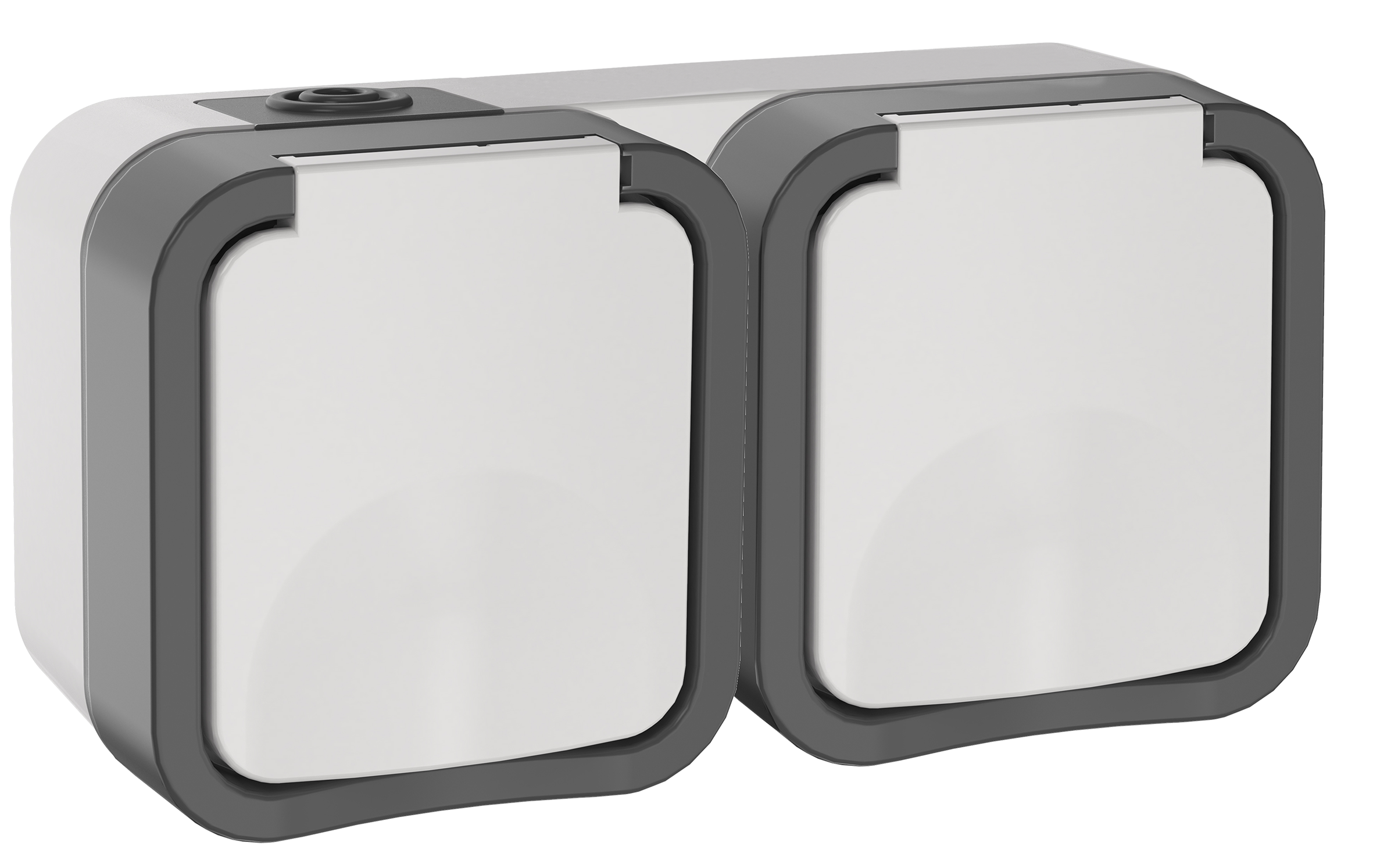 TORS Розетка 2-местная горизонтальная 16А IP55 TS222 серо-белый IEK