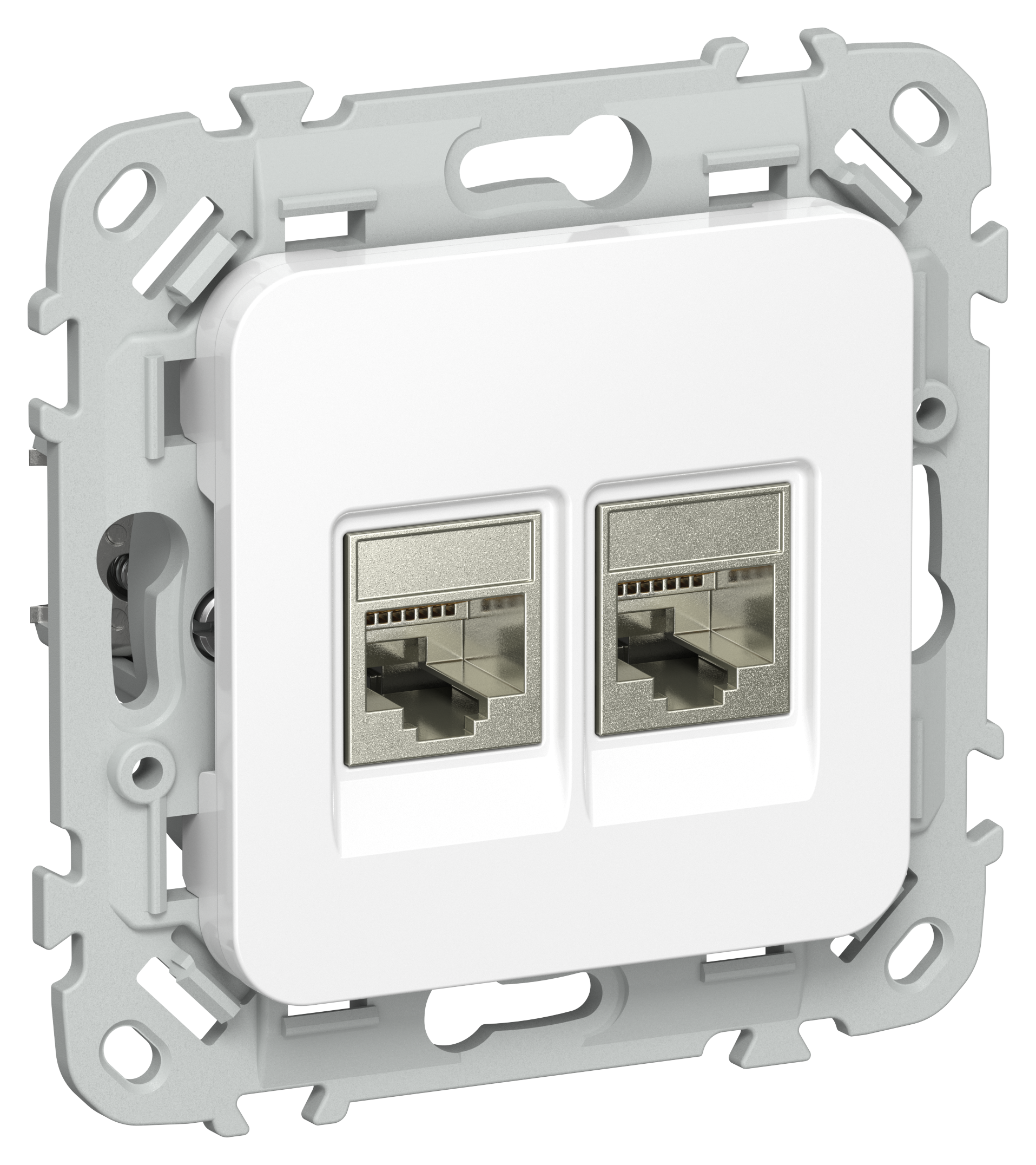 FLITE Розетка 2-местная RJ45/RJ11 категория 6/3 STP РКТ6/3-2-1-ФлБ белый IEK