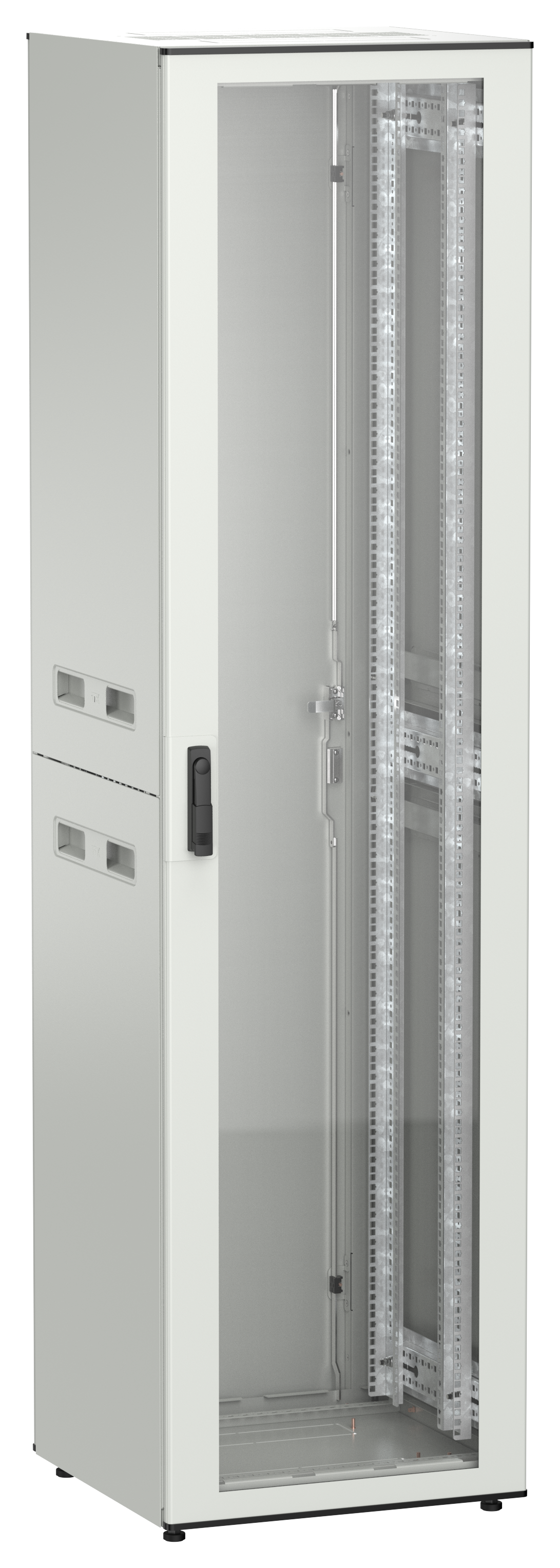 ITK UNITBOX N Шкаф сетевой 19" напольный 47U 600х600мм стеклянная передняя дверь задняя металлическая серый