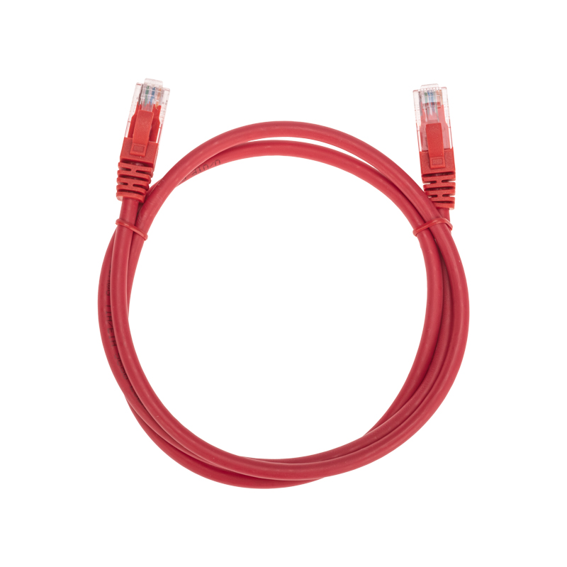 Шнур коммутационный патч-корд U/UTP, CAT 6, RJ45-RJ45, 26AWG, LSZH, красный, 1м REXANT