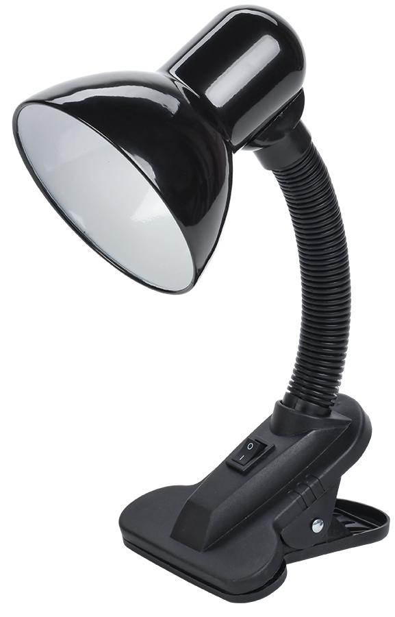 LIGHTING Светильник настольный 1001 на прищепке Е27 черный IEK