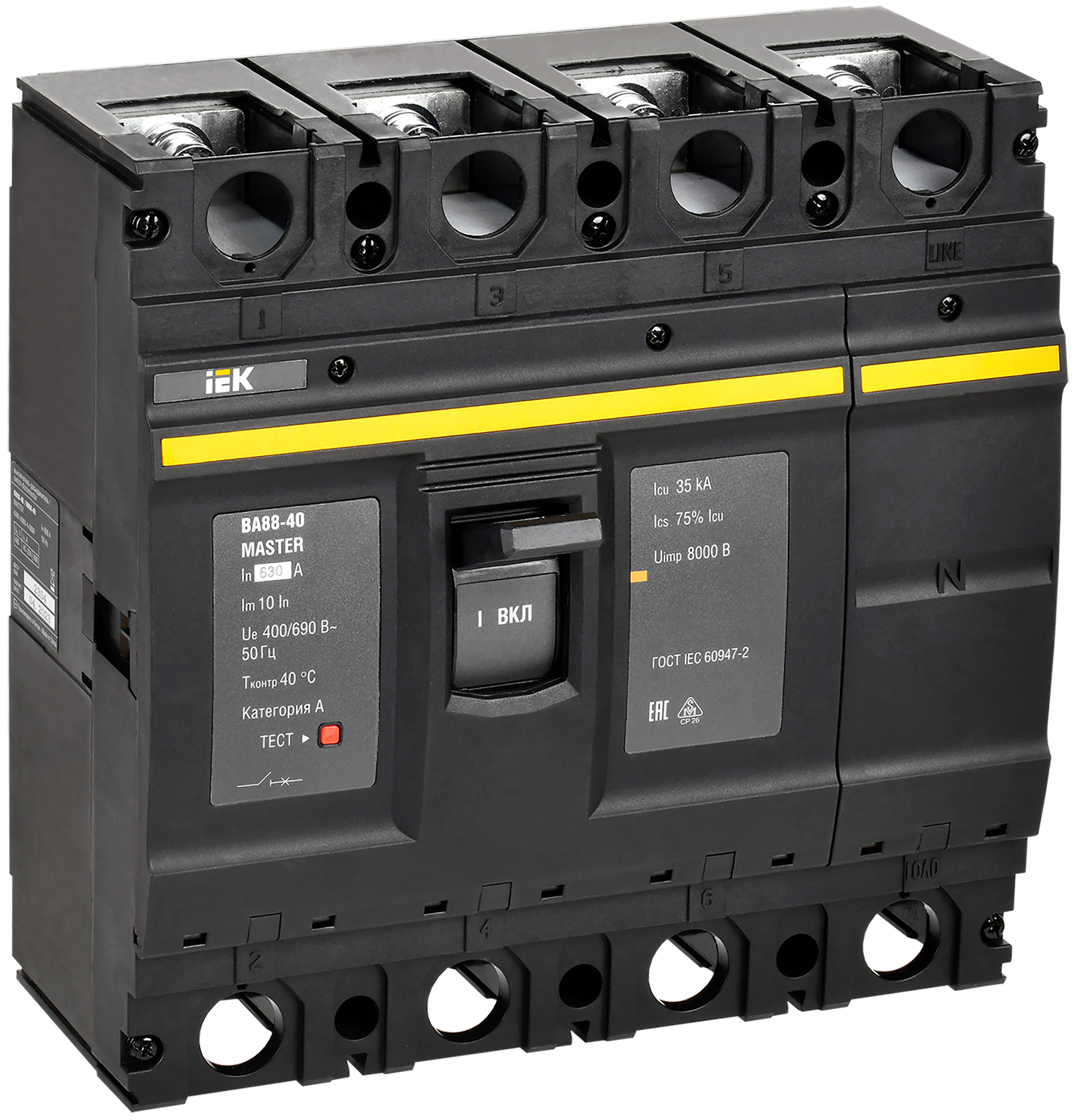 Выключатель автоматический ВА88-40 4P 630А 35кА MASTER IEK
