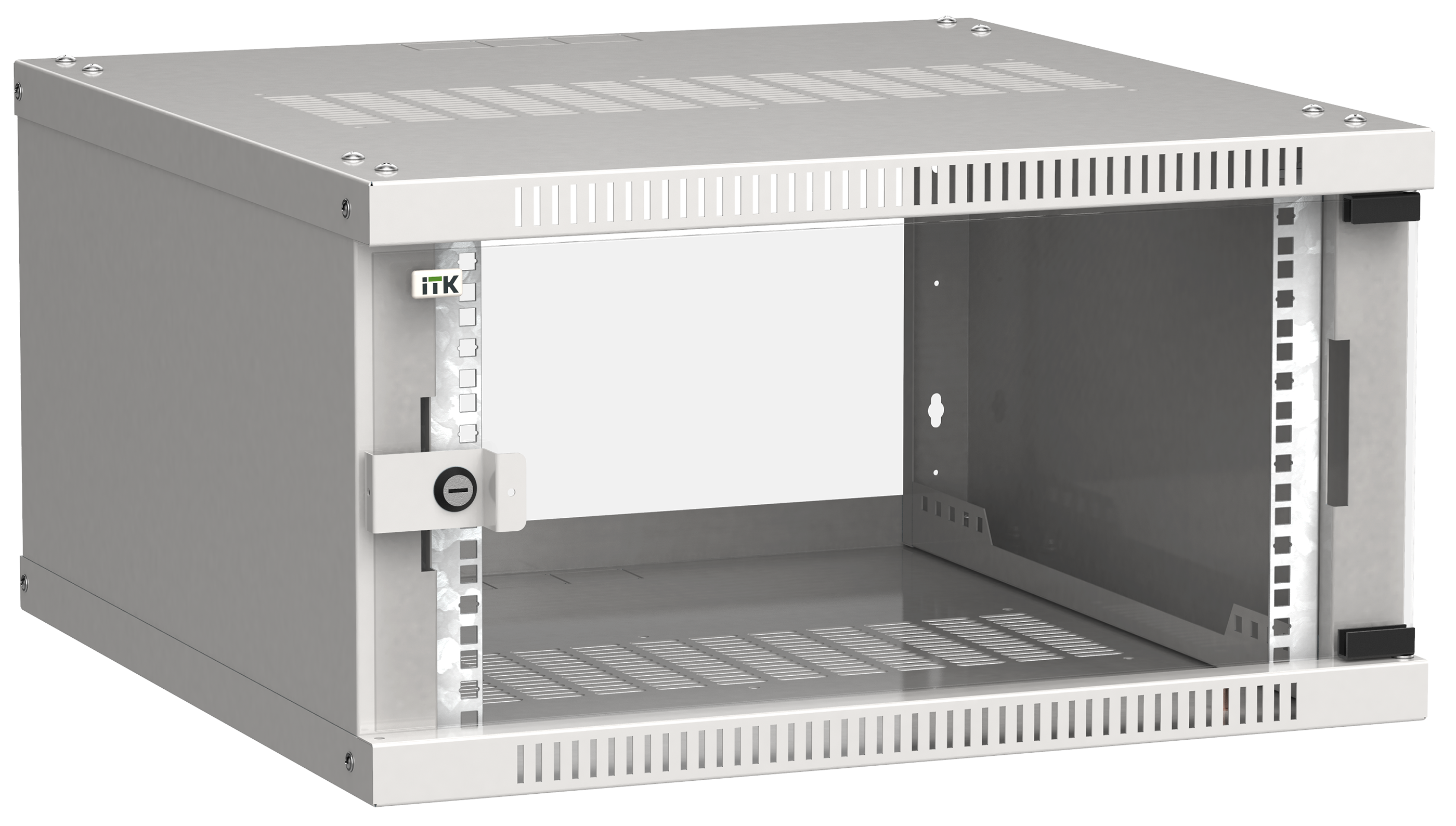 ITK Шкаф настенный LINEA WE 6U 600х600мм дверь стекло серый