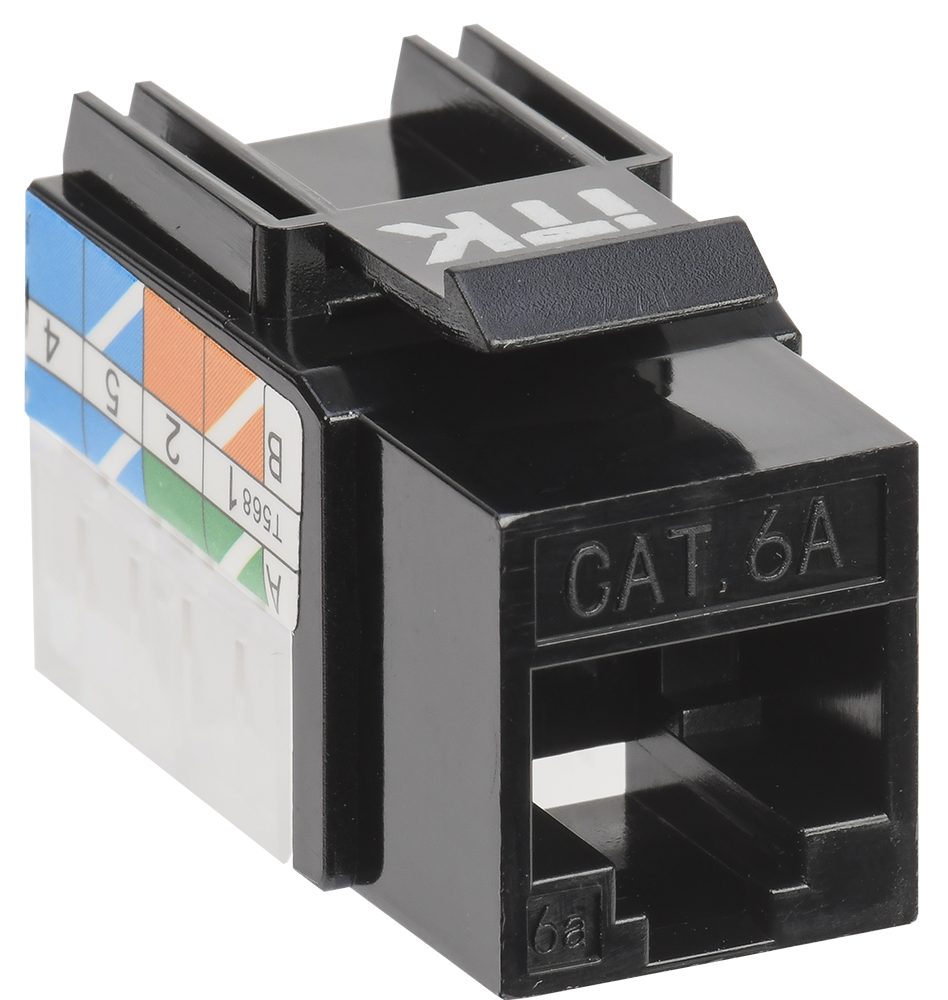 ITK Модуль Keystone Jack кат.6A UTP 110 IDC 90град чёрный