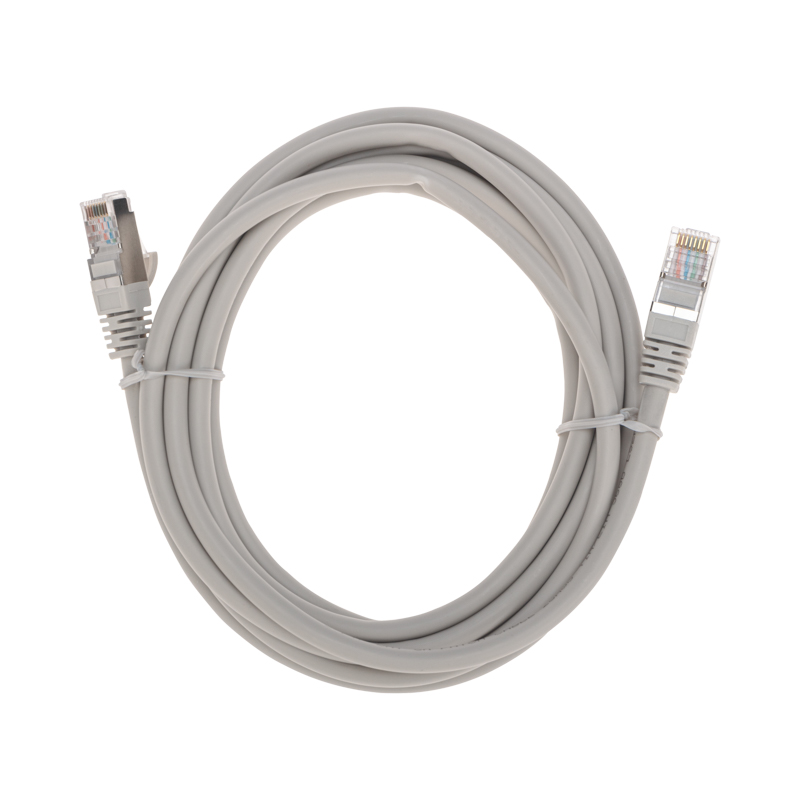 Шнур коммутационный патч-корд S/FTP, CAT 6A (10G), RJ45-RJ45, 28AWG, LSZH, серый, 3м REXANT