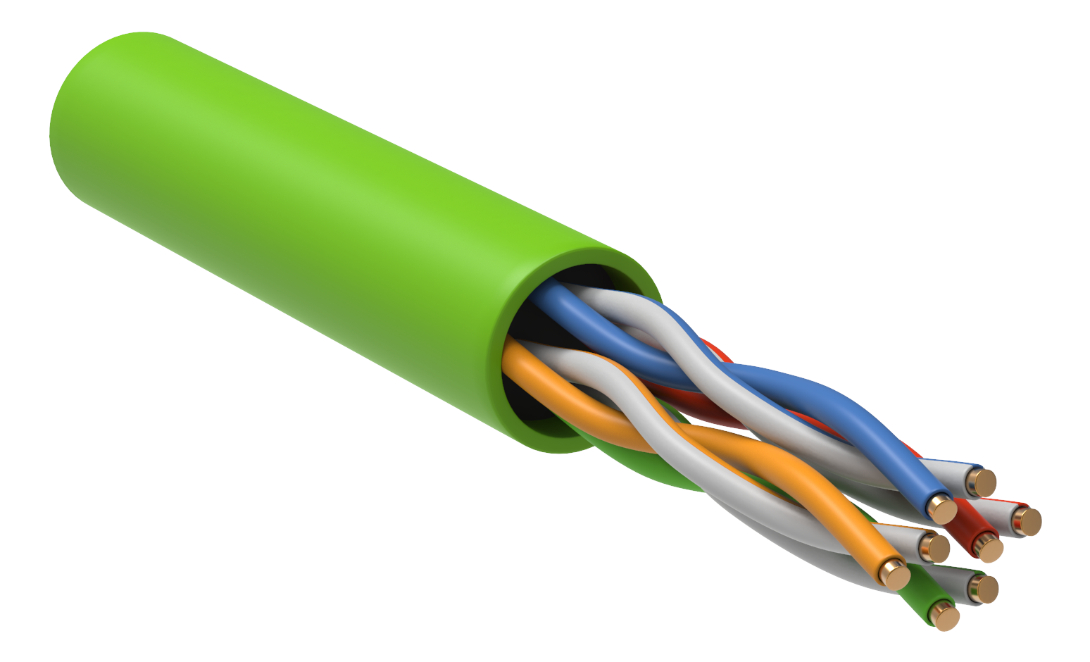 ITK Витая пара U/UTP кат.5E 4x2х24AWG solid LSLTx нг(А)-LSLTx зеленый (305м)