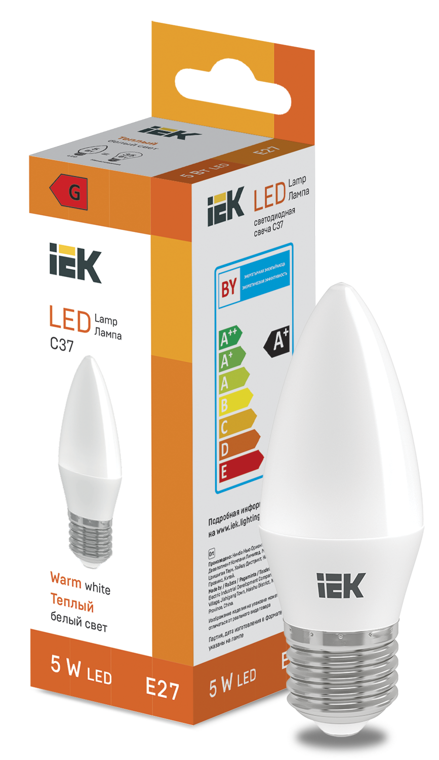 LED Candle C37 400lm 3000K E27 IEK