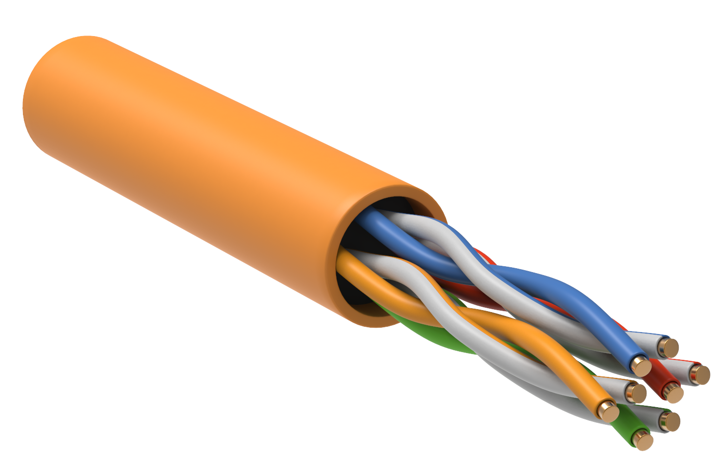 ITK Витая пара U/UTP кат.5E 4х2х24AWG solid LSZH нг(А)-HF оранжевый (305м) РФ/Т