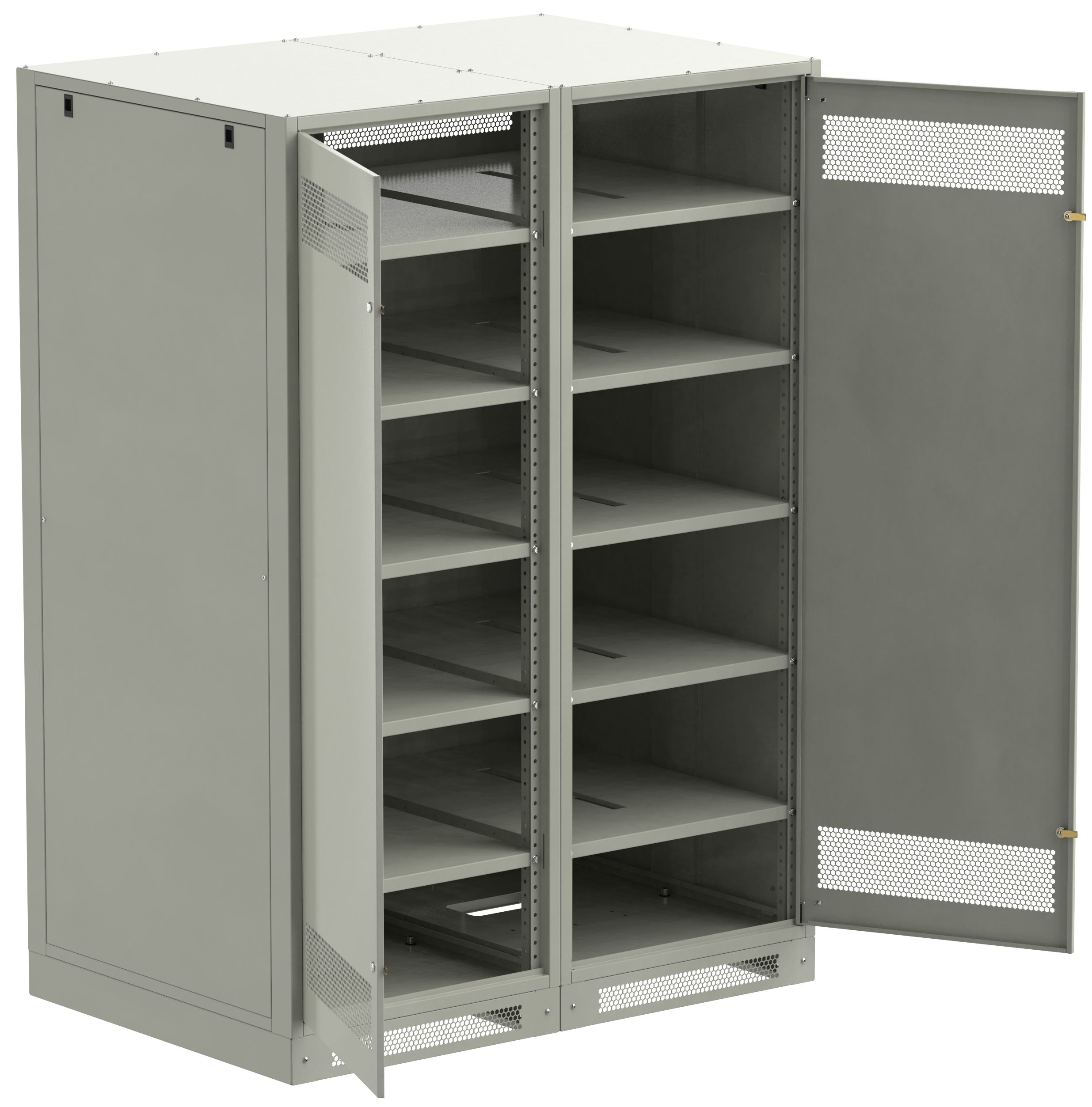 ITK LINEA B Шкаф аккумуляторный (пустой) 2000х1400х950мм двустворчатая металлическая дверь серый
